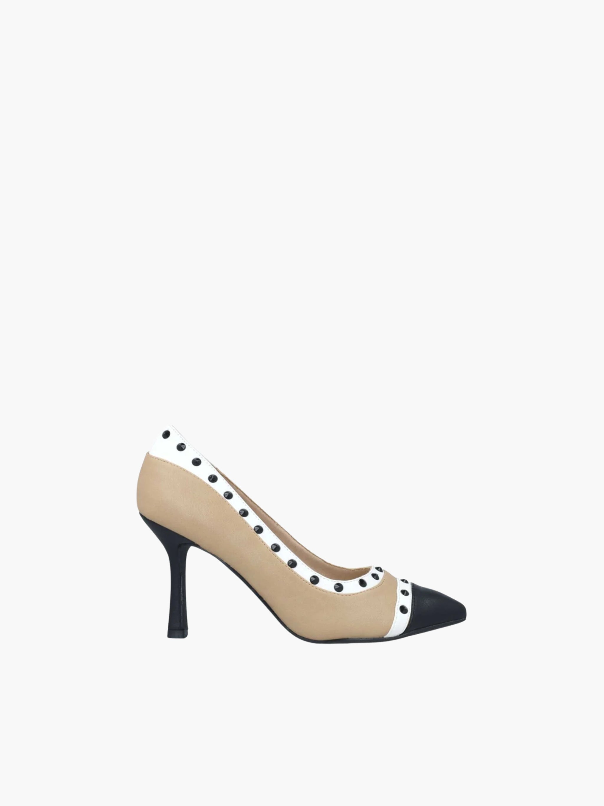 Menbur Heels Top Stud Beige-Black-White