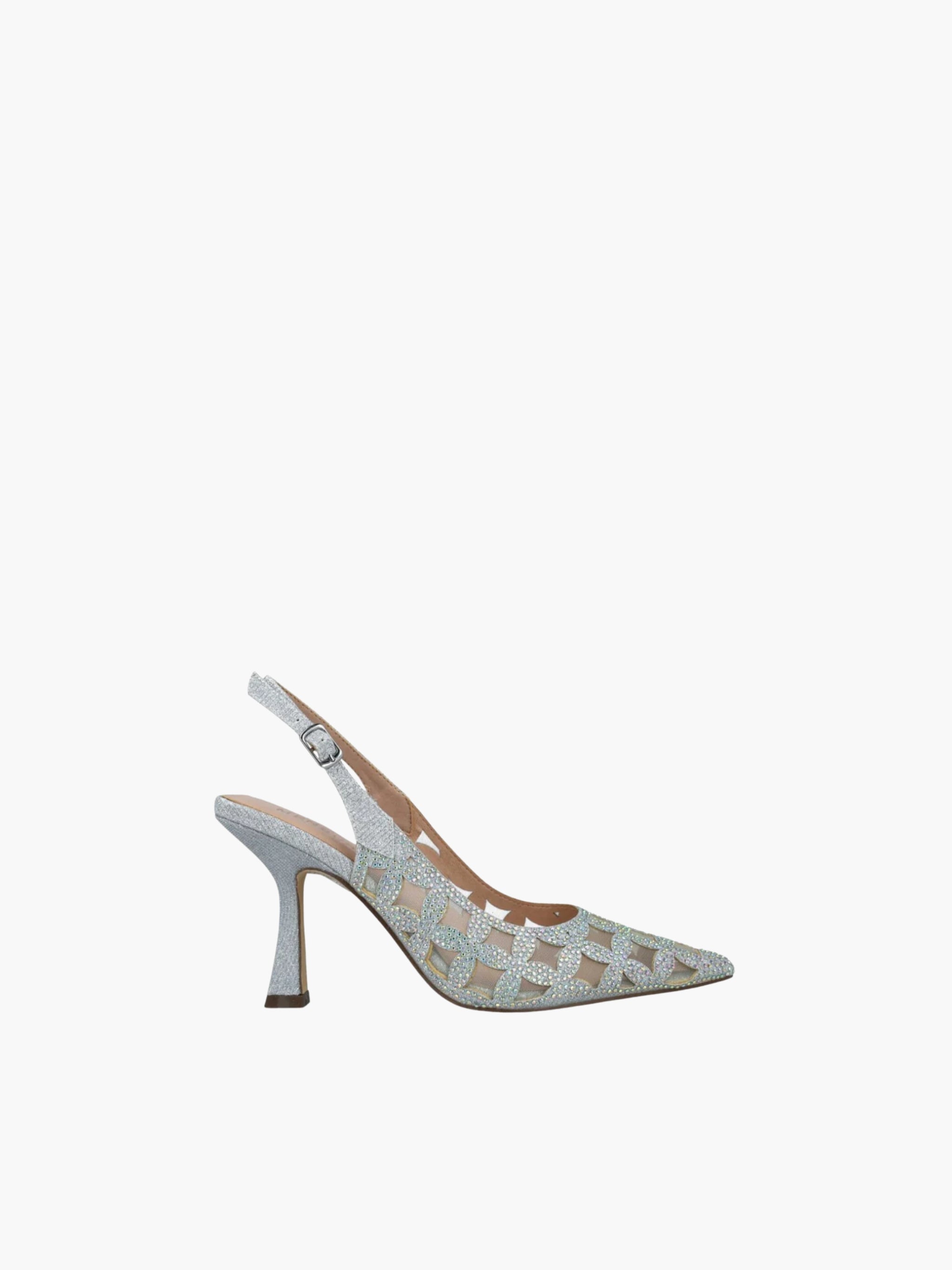 Menbur Heels Cut Out Diamond Silver