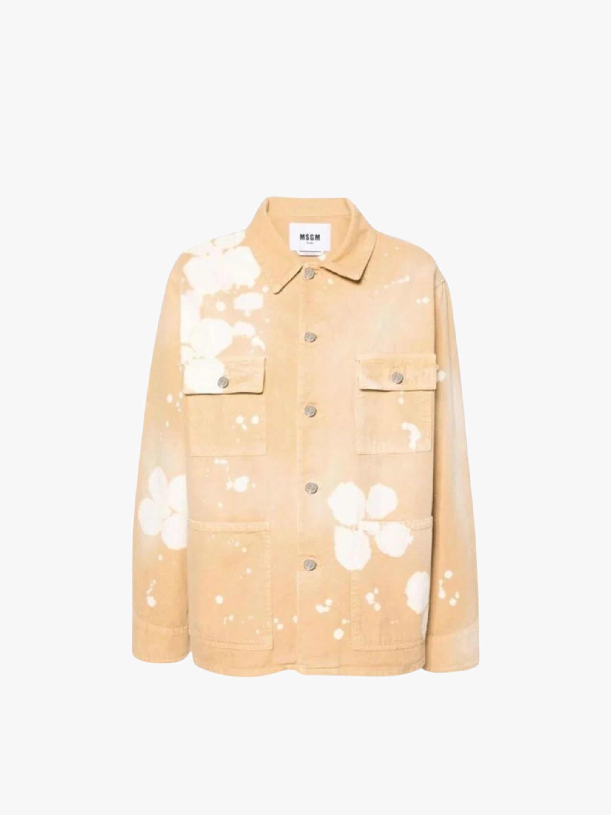 Msgm Shirt Ladies Floral Tye Dye Sand
