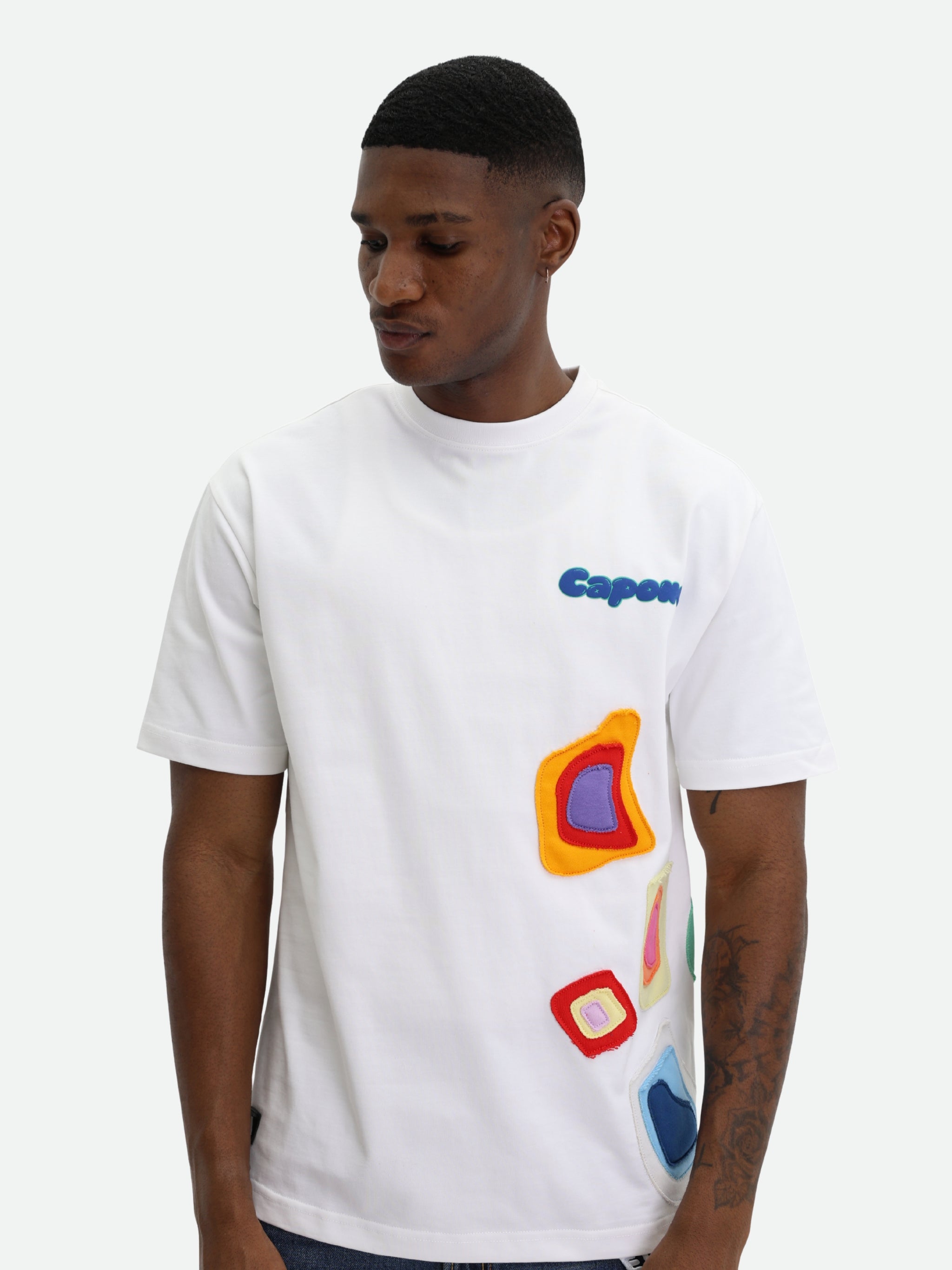 Capone T-Shirt Patches Logo White-Multi