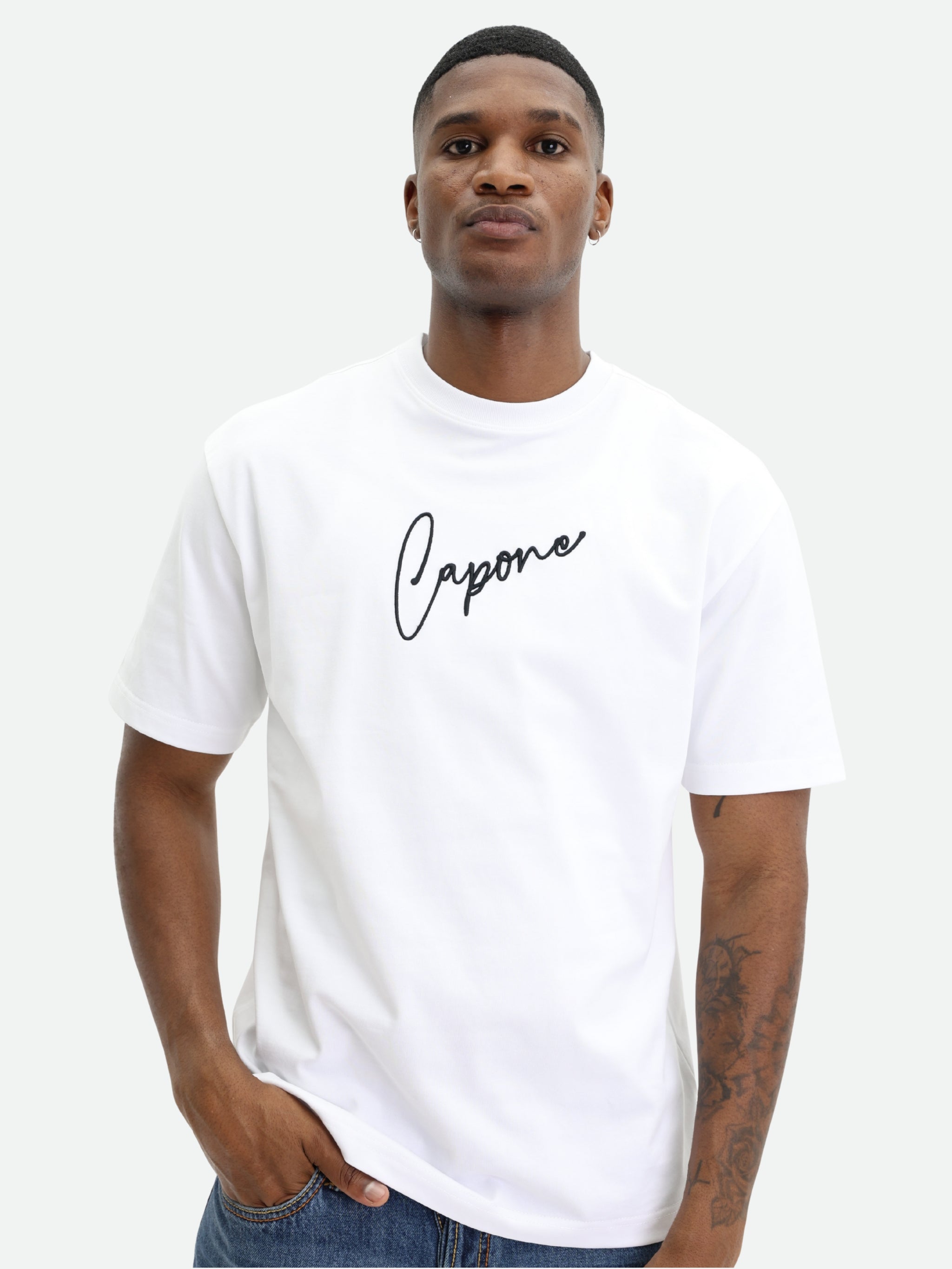 Capone T-Shirt Logo White-Black