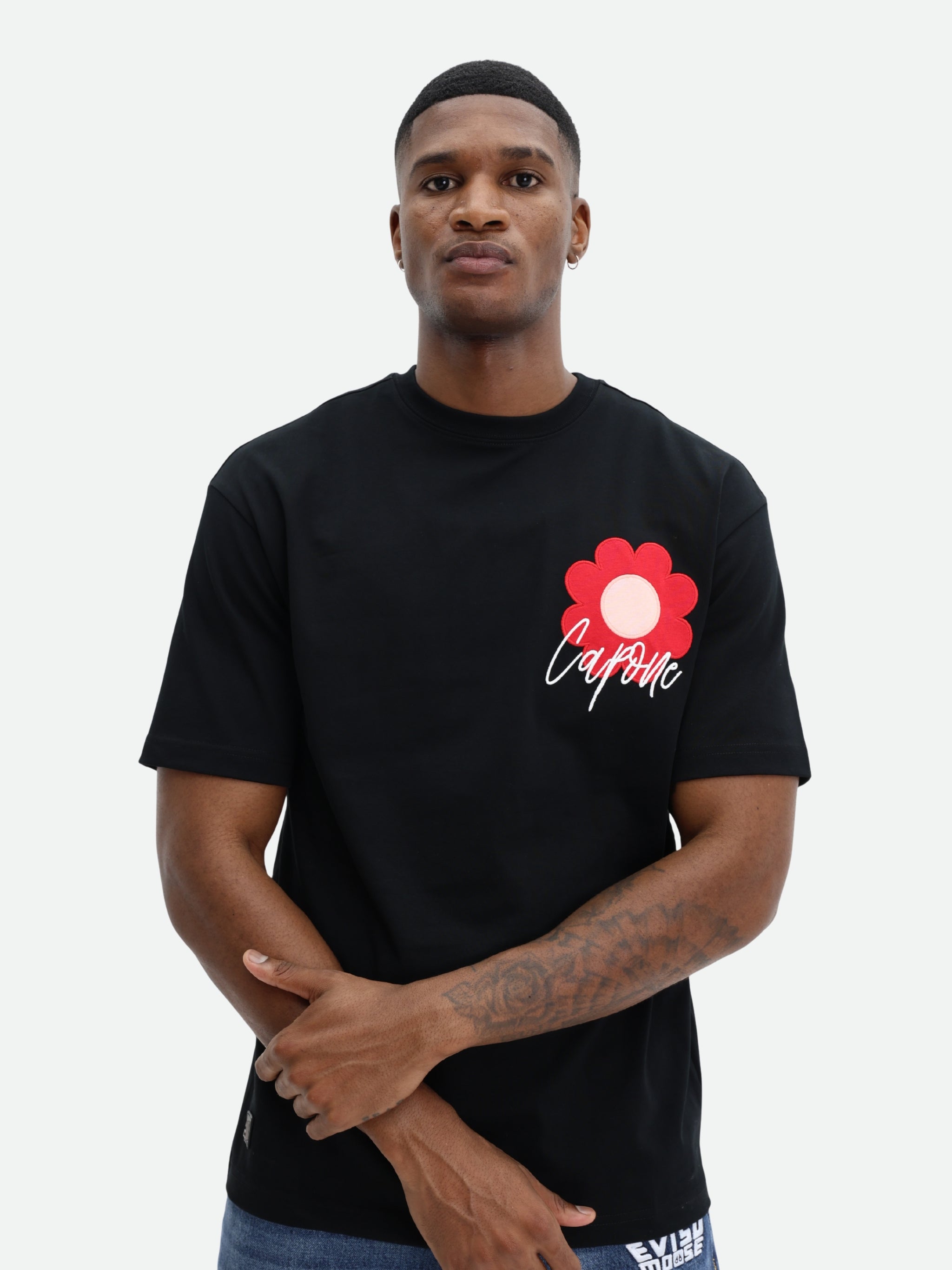 Capone T-Shirt Flower Logo Black