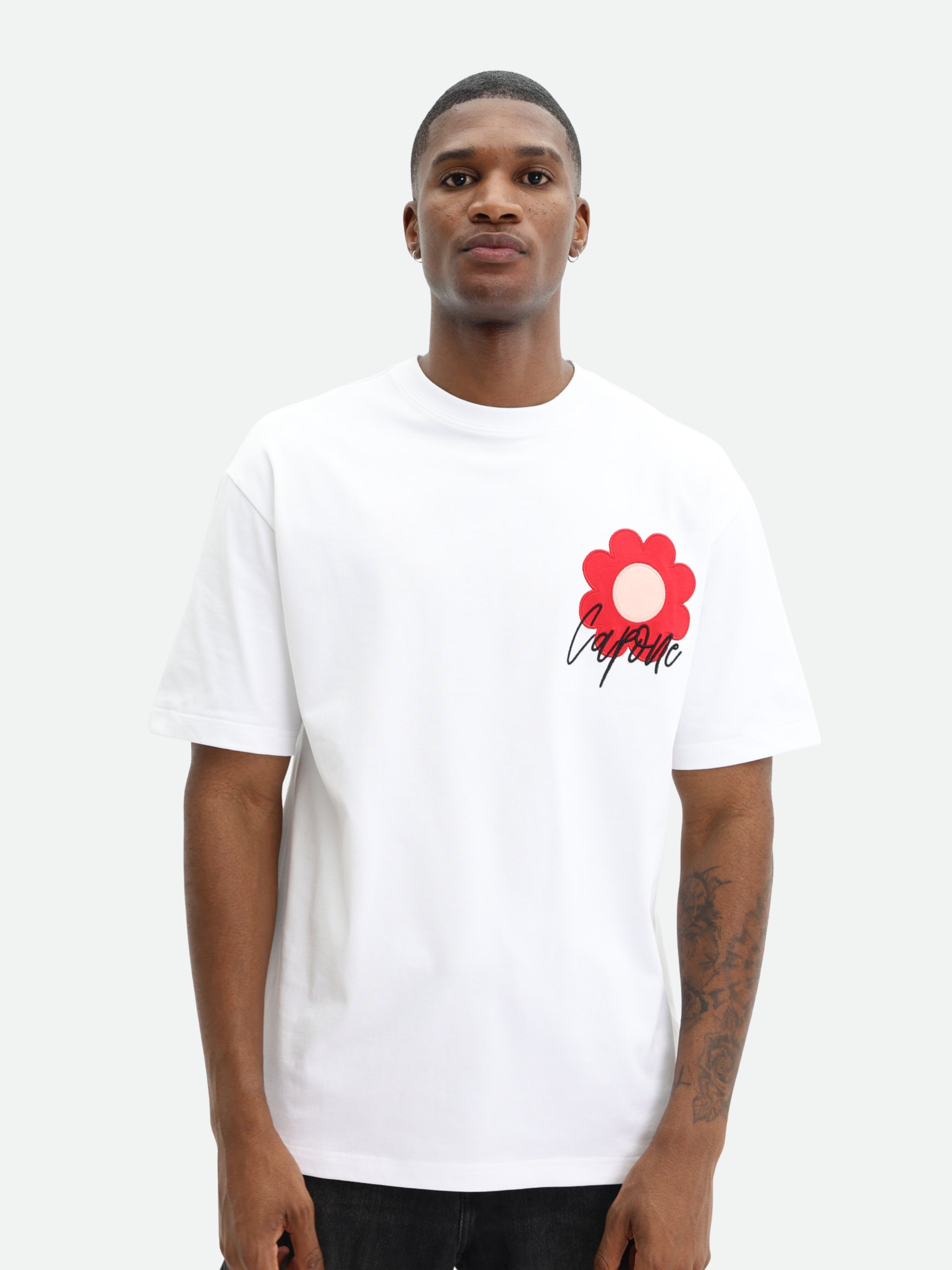 Capone T-Shirt Flower Logo White