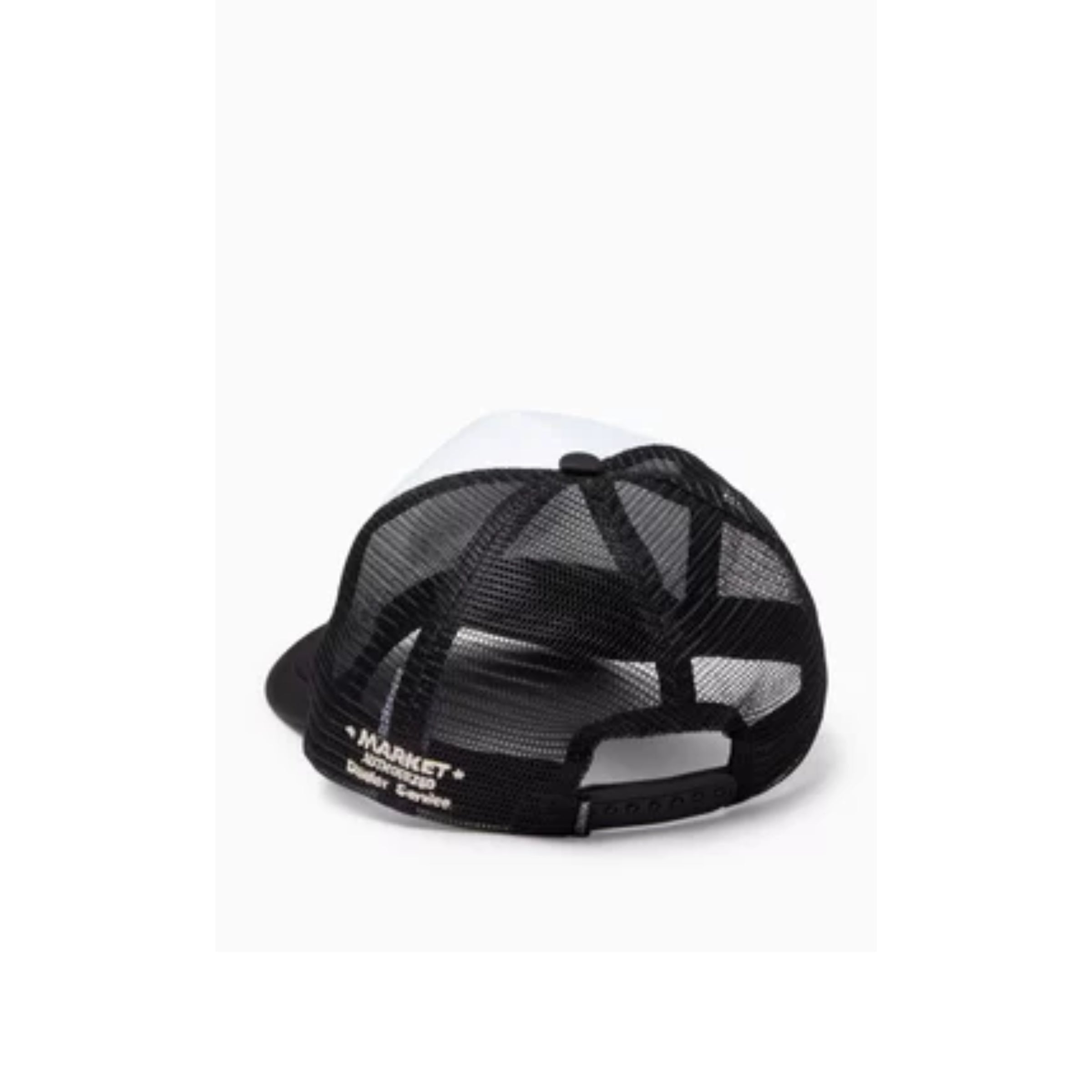 Market Cap Trucker Patched Black-White