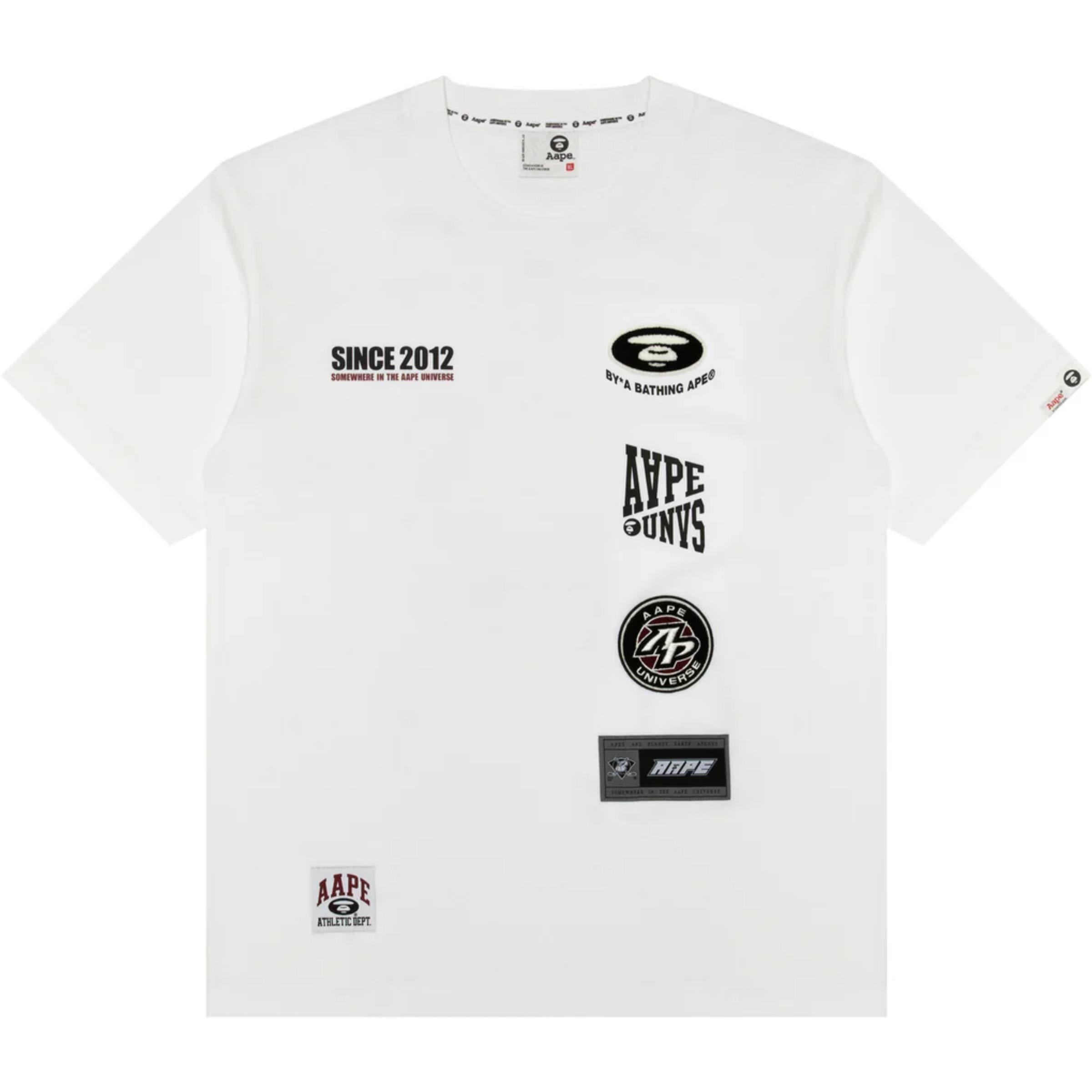 Aape Crew Multiple Logos White