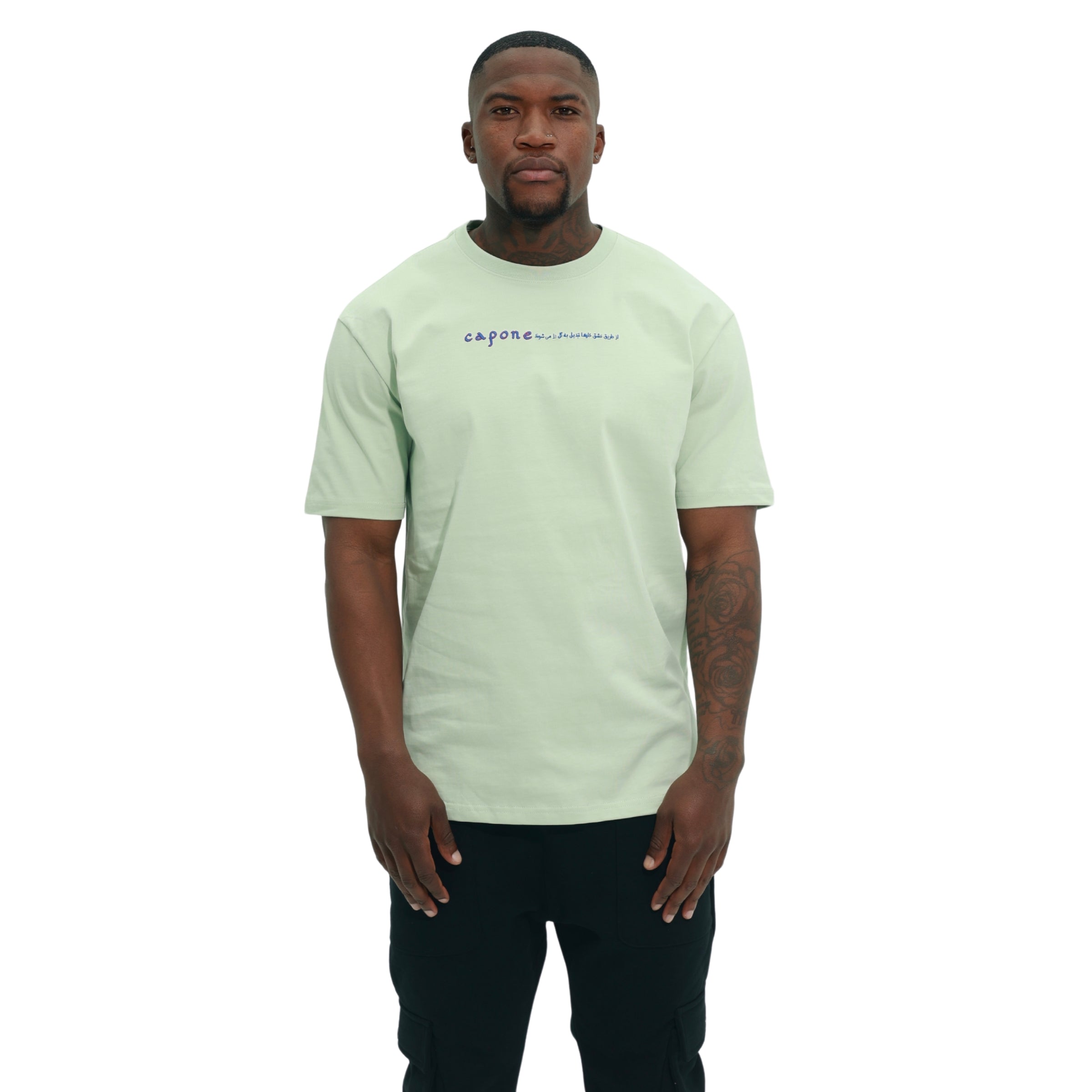 Capone T-Shirt Upside Down Double Floral Mint