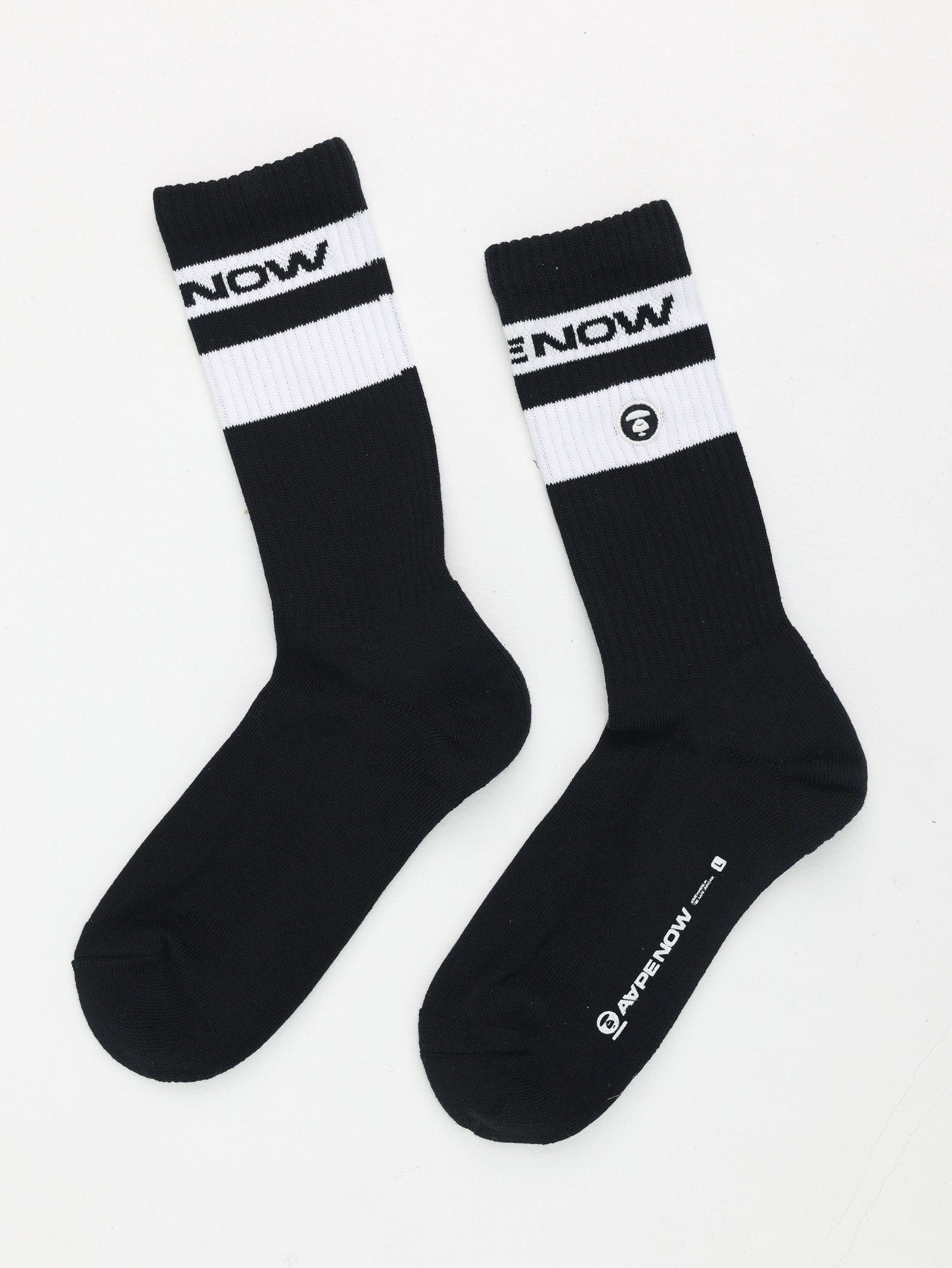 Aape Socks Logo White-Black