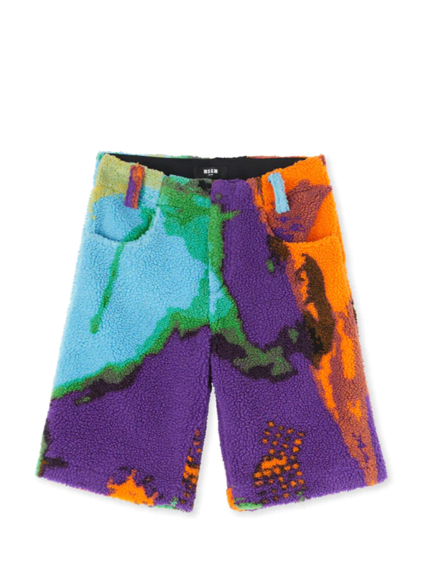 Msgm Shorts Earth Galaxy Purple