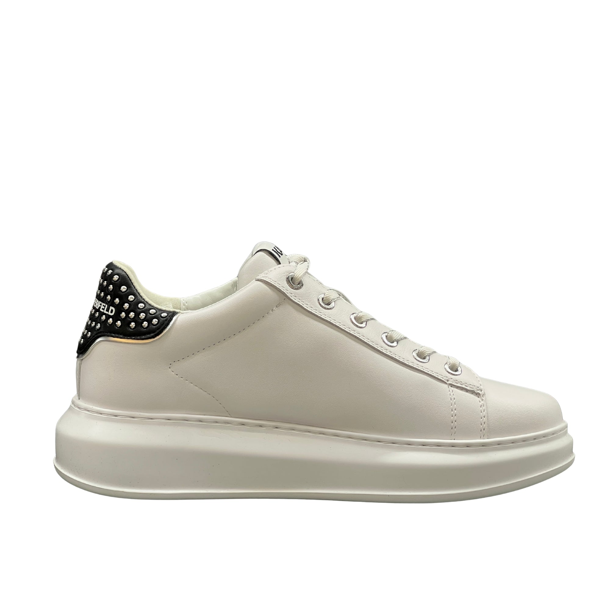 Karl Lagerfeld Ladies Sneaker Kapri Stud Zip White