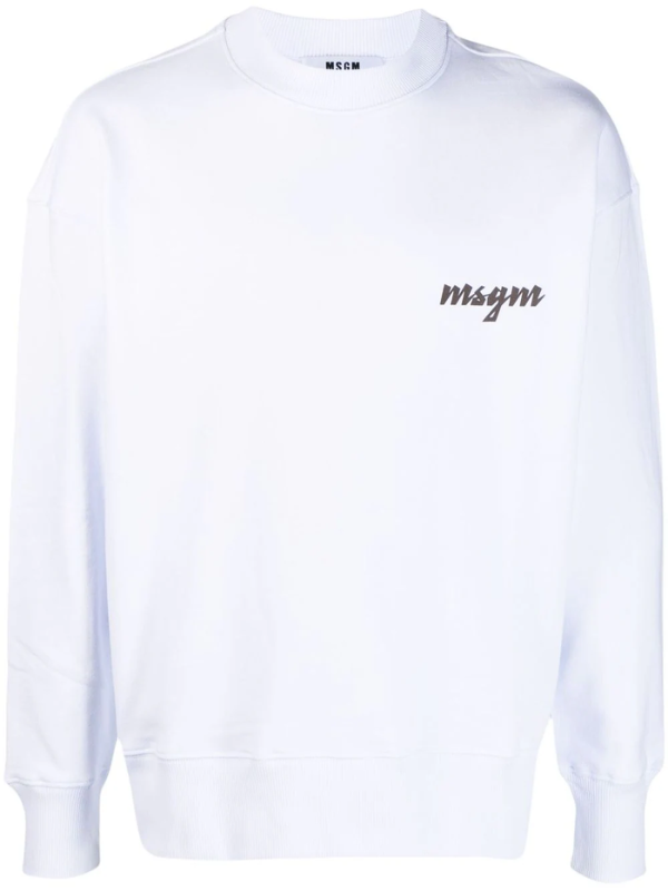 Msgm Sweater Logo Black-White