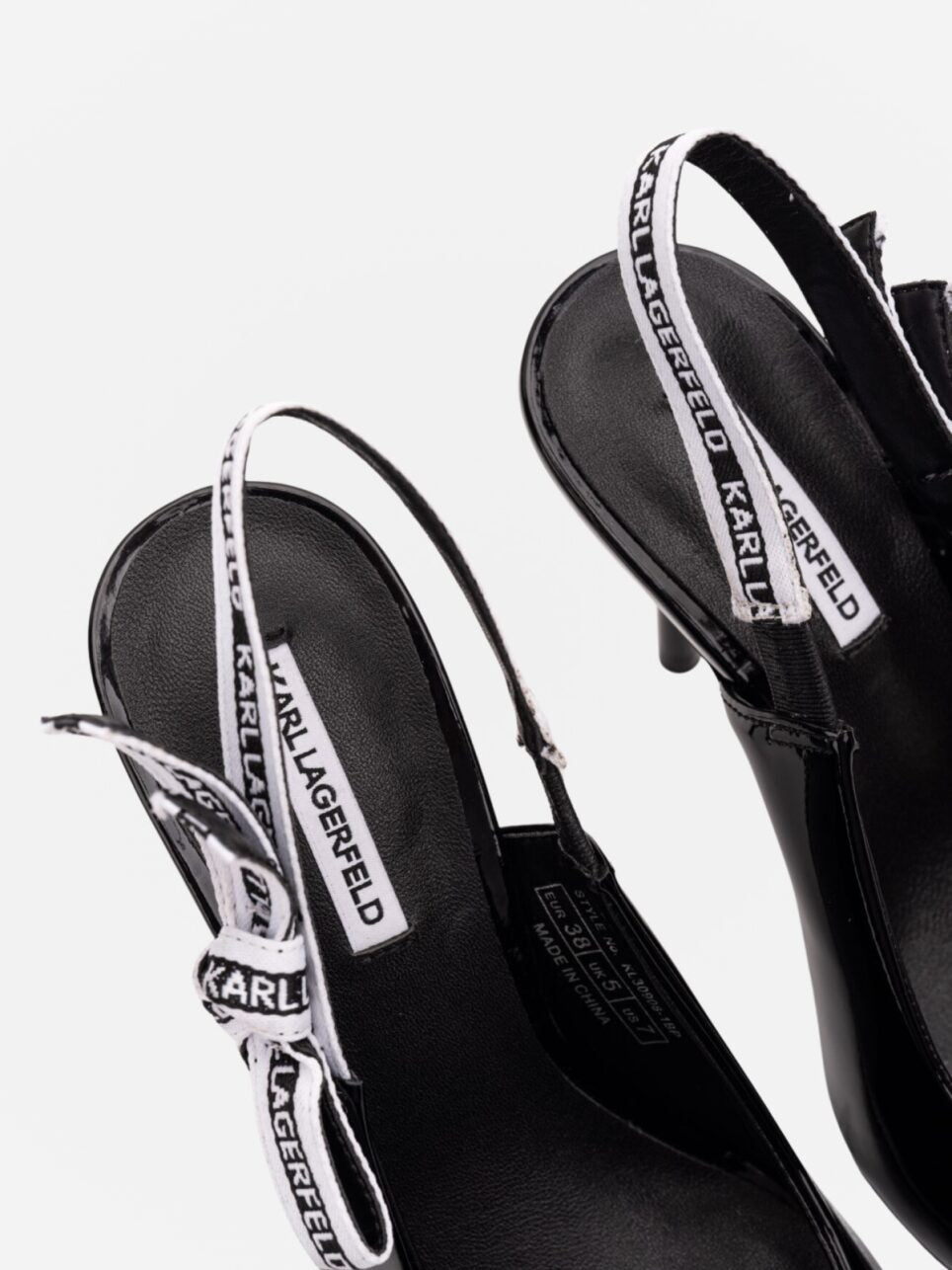 Karl Lagerfeld Heels Sienna Ribbon Sling Black