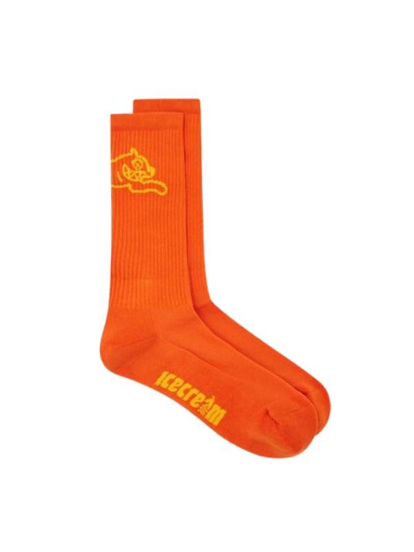 Ice-Cream Sock Running Dog Orange