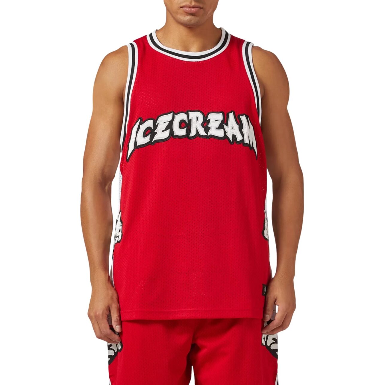 Ice Cream Baskeball Vest Applique Red-White