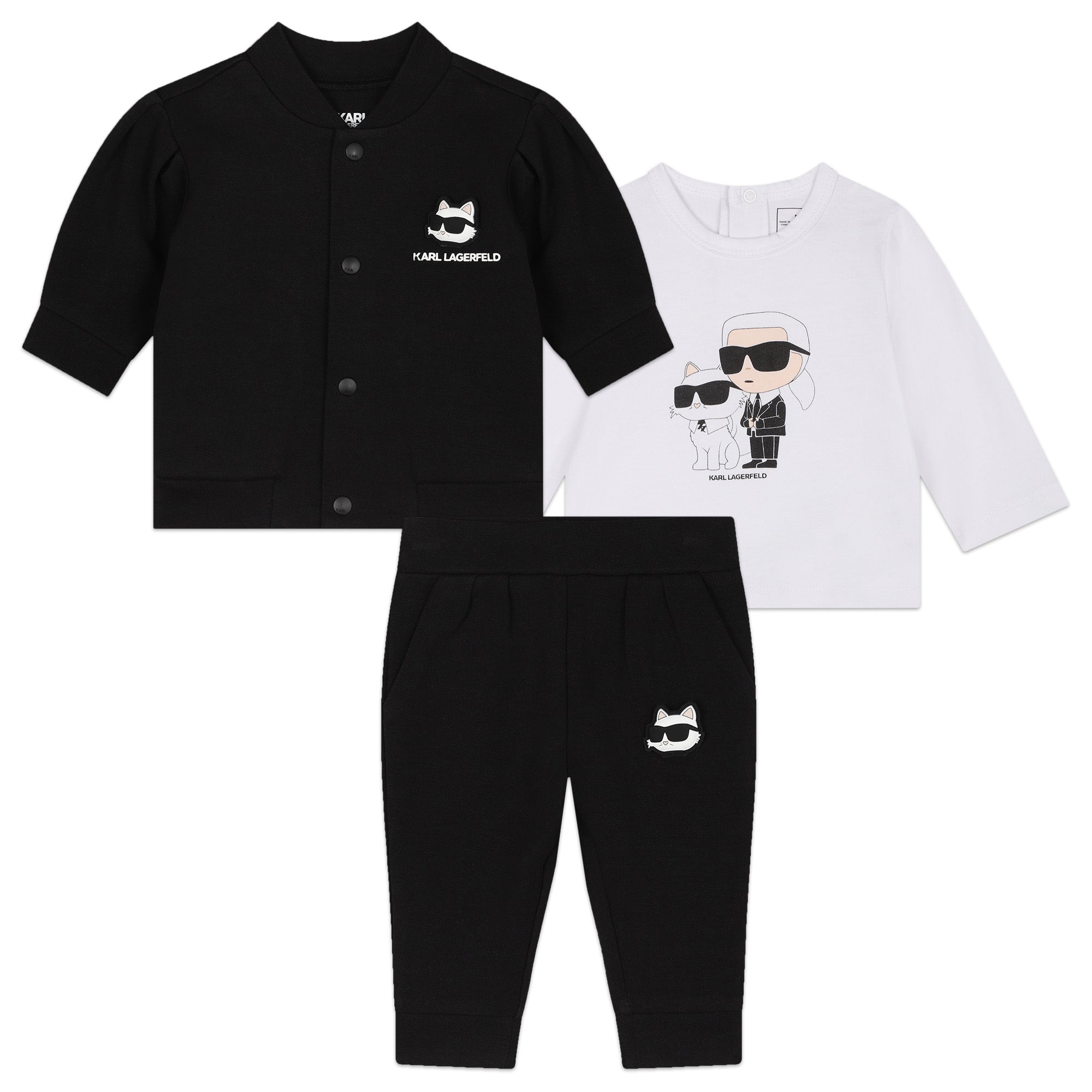 Karl Lagerfeld Tracksuit Set Duet Karl/Choupette Black-White