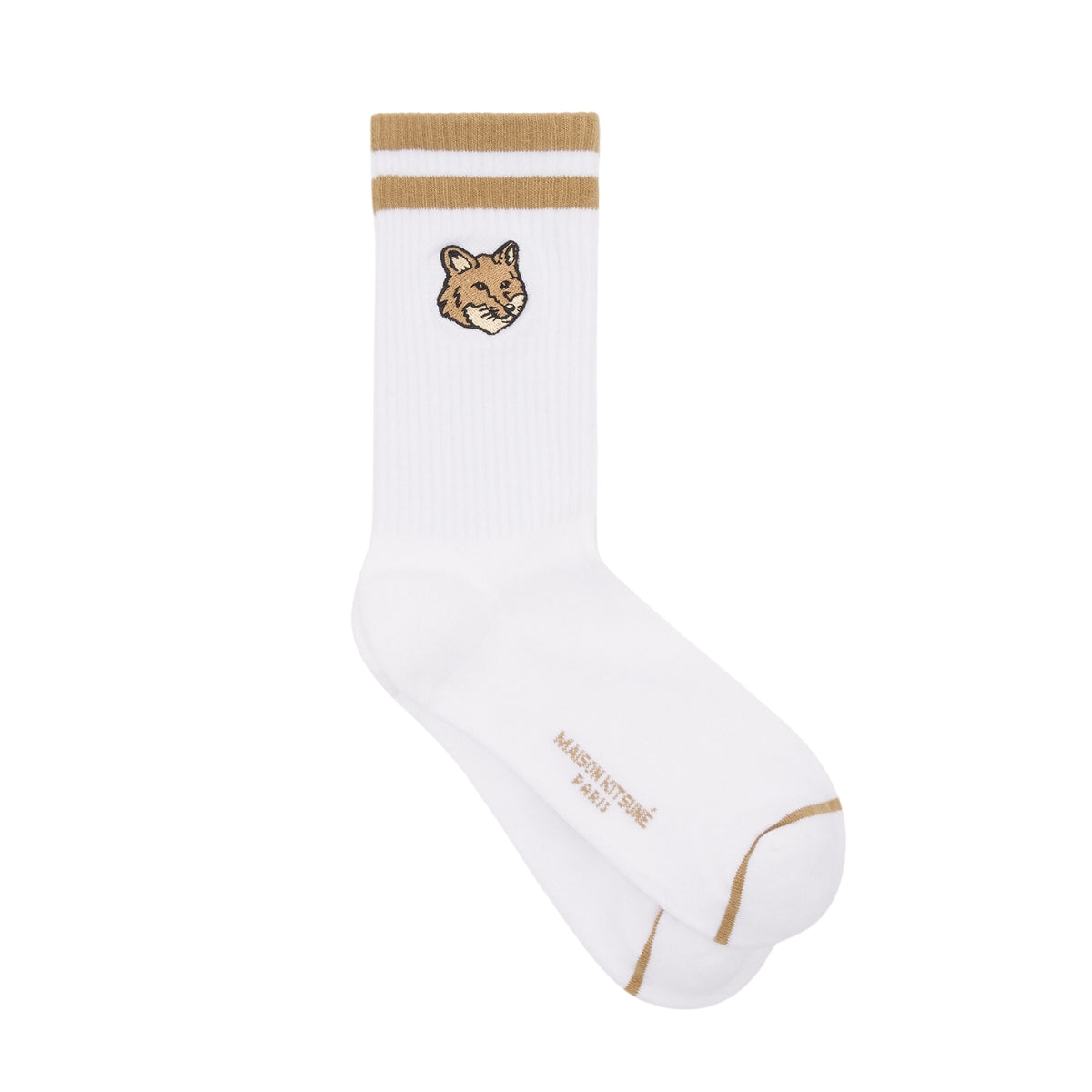 Maison Kitsune Socks Bold Fox Head Chino Beige