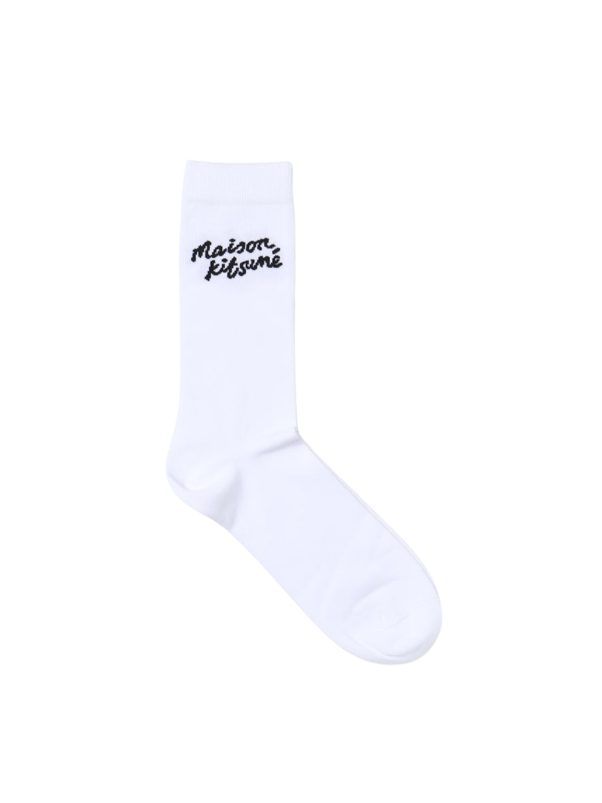 Maison Kitsune Socks Handwriting White