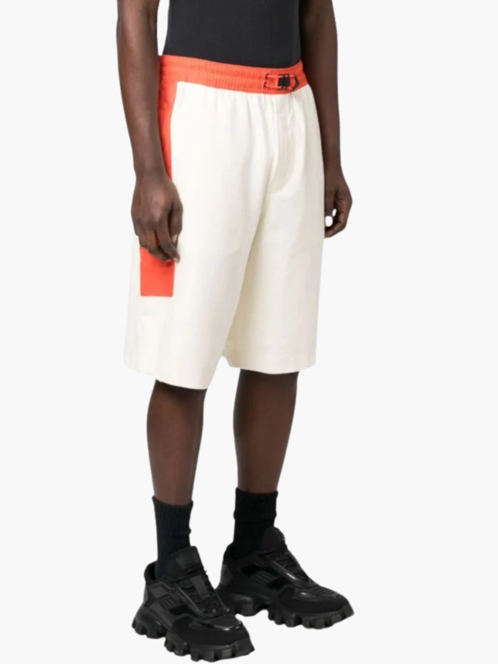 Y-3 Shorts Stretch Logo Orange-Cream