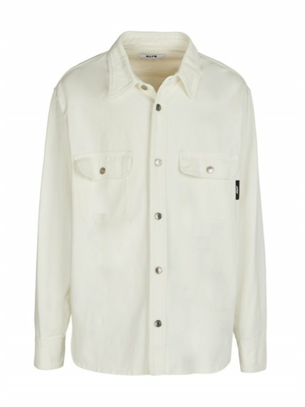 Msgm Shirt Camicia Denim Off-White