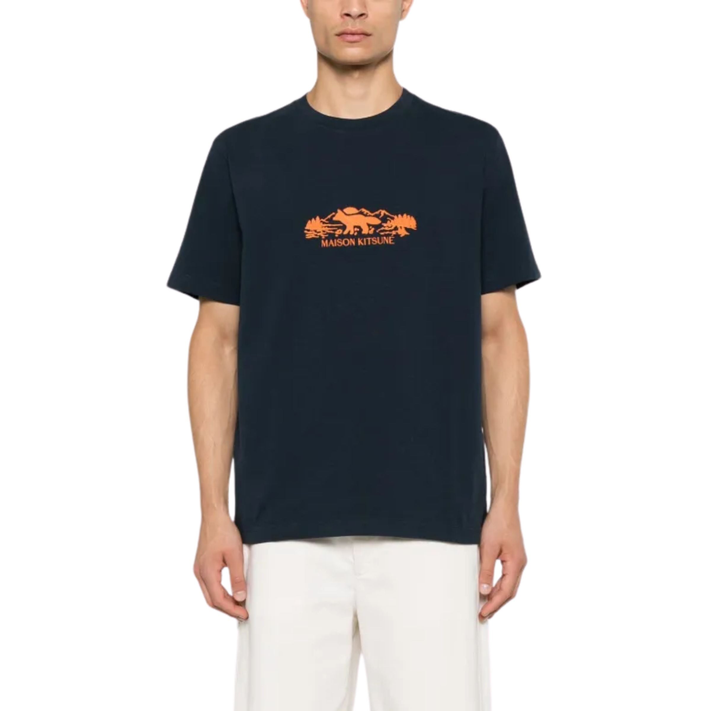 Maison Kitsune T-Shirt Outdoor Profile Box Navy