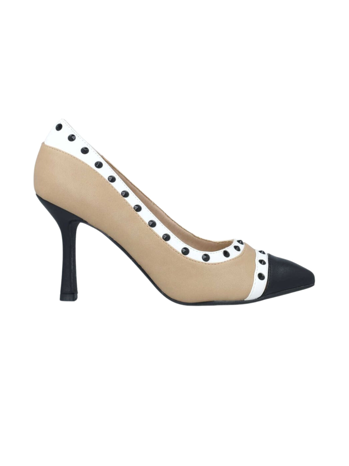 Menbur Heels Top Stud Beige-Black-White