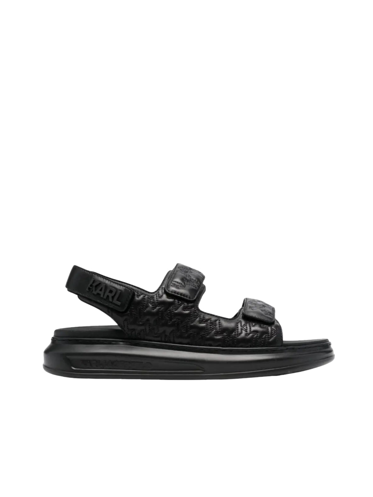 Karl Lagerfeld Sandals Kapri Quilted Duo Straps Black