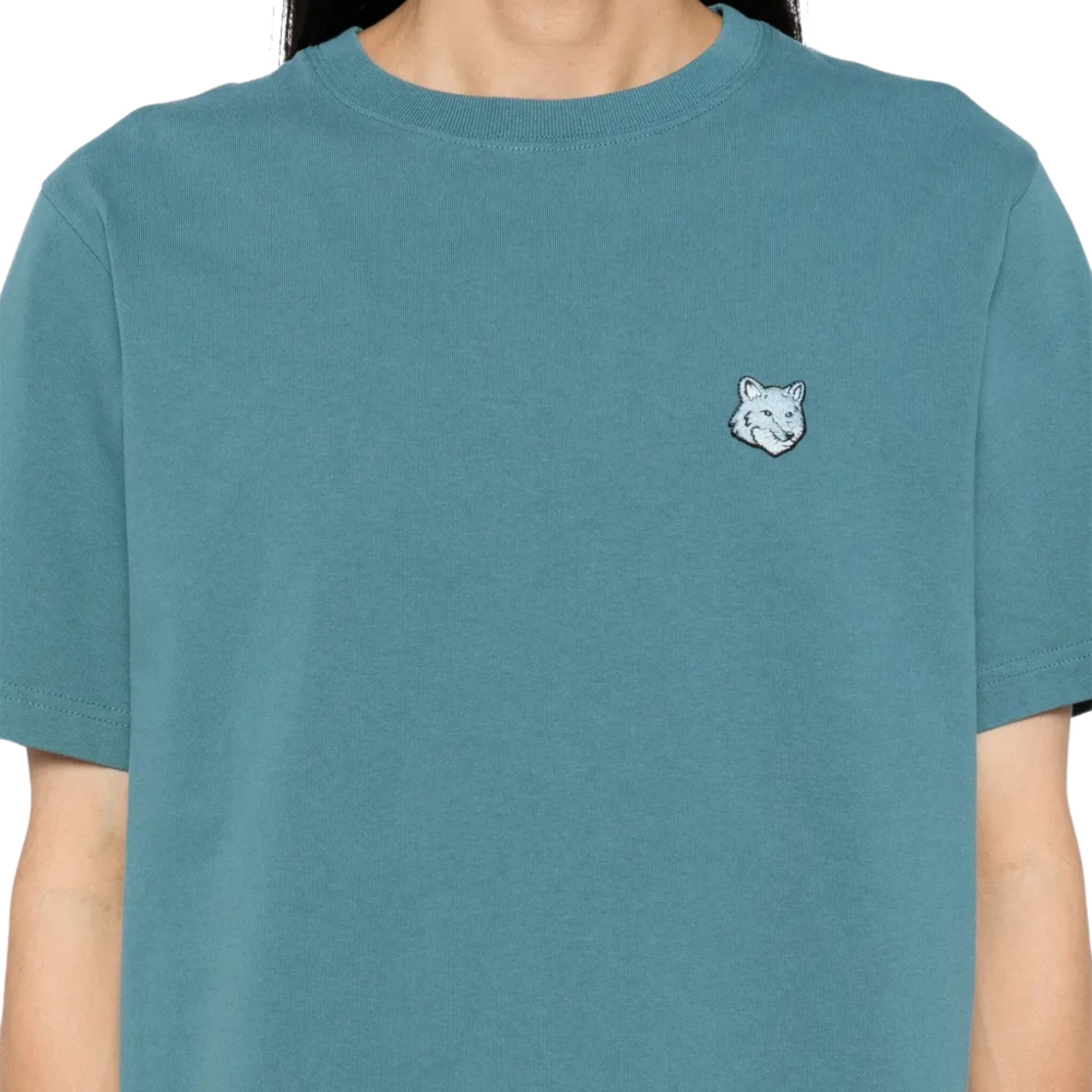 Maison Kitsune T-Shirt Bold Fox Head Lake Blue