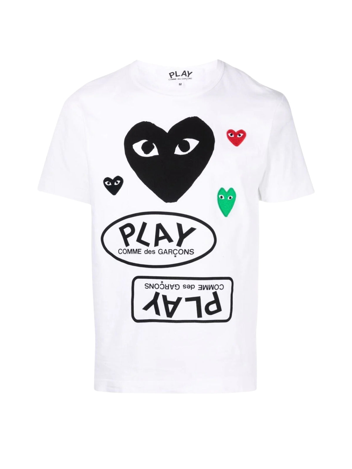 Comme Des Garcons T-Shirt Hearts Mirror Play White