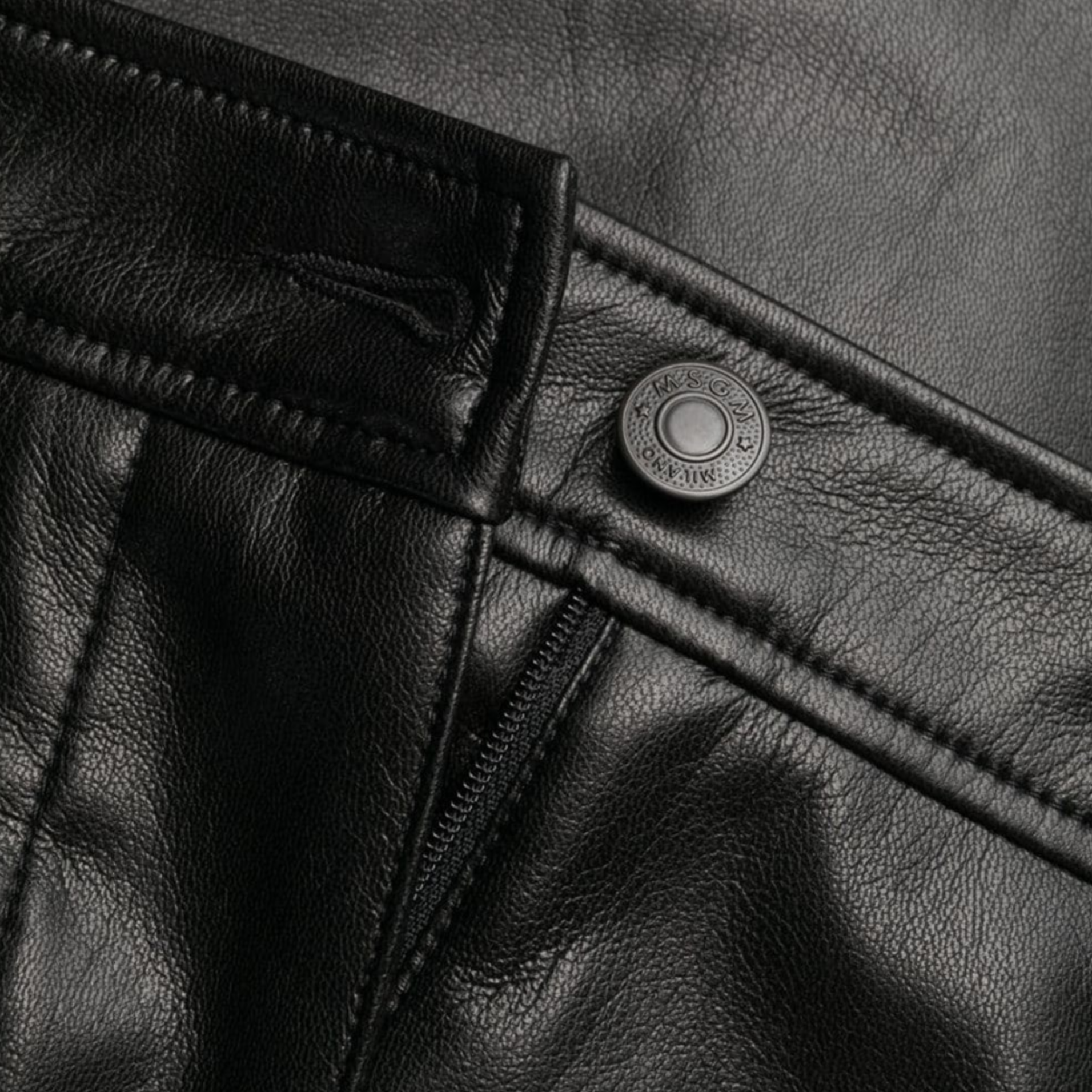 Msgm Pants Leather Black