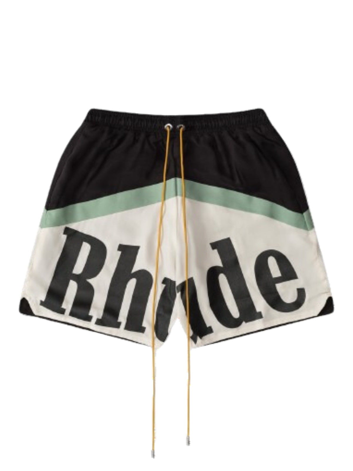 Rhude Shorts Awakeing Logo Black-Green-Cream