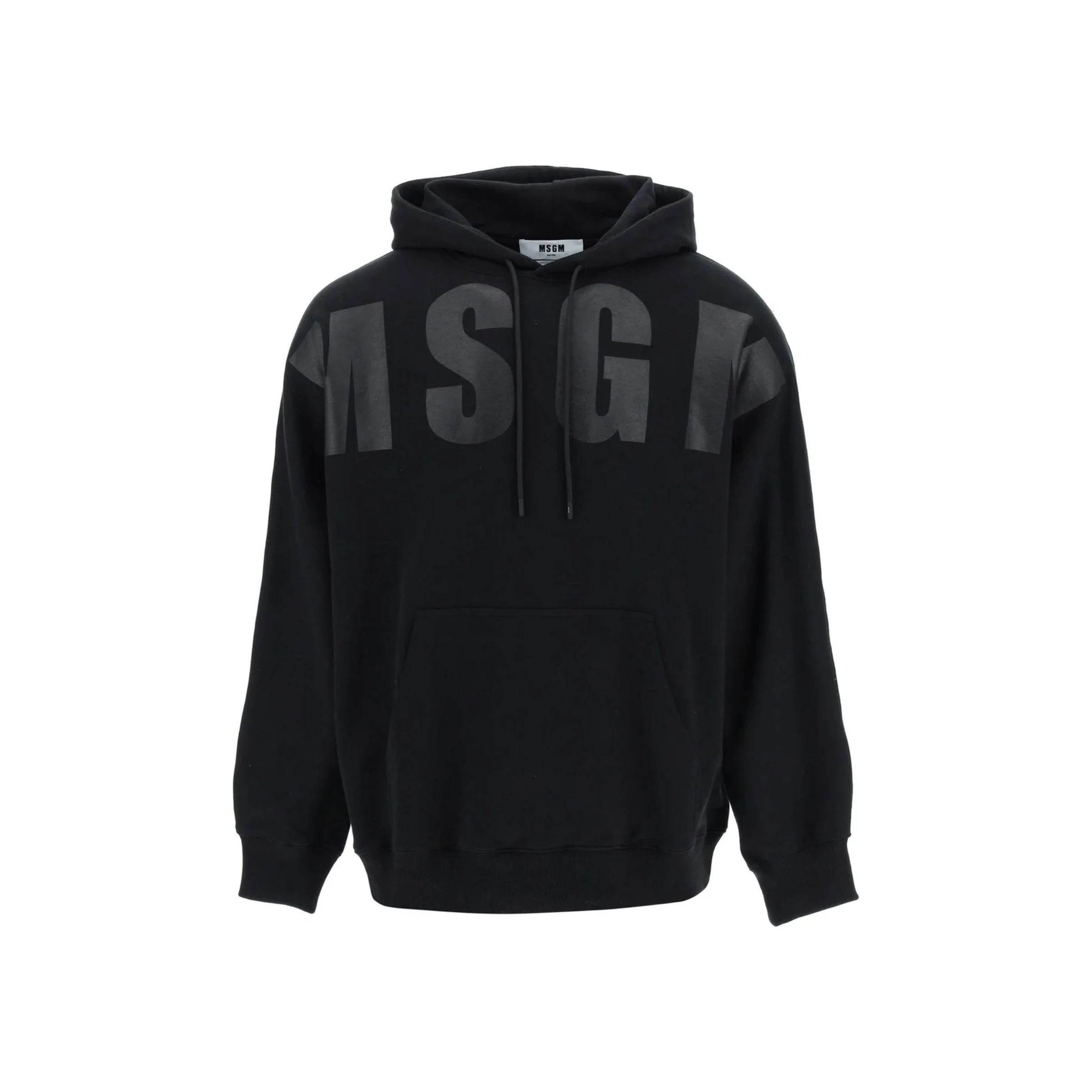 Msgm Hoodie Felpa Big Logo Black