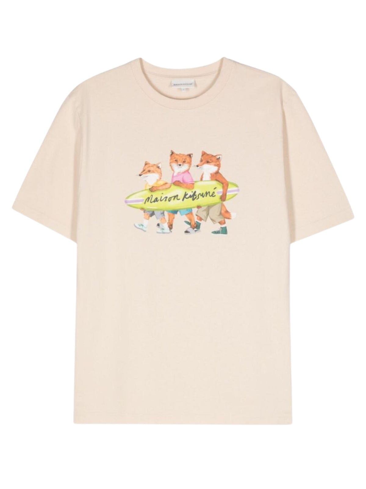 Maison Kitsune T-Shirt Surfing Foxes Paper