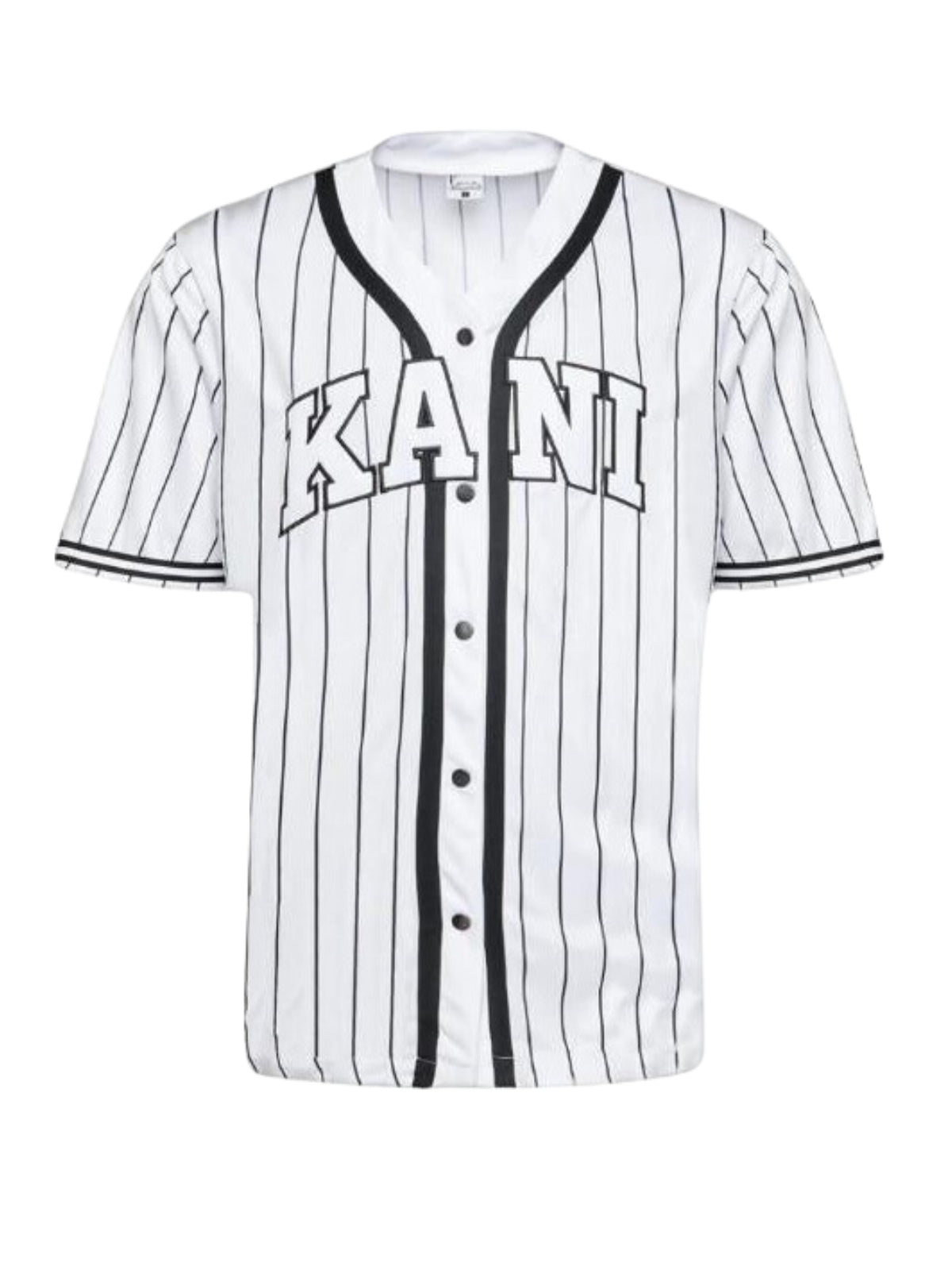 Karl Kani T-Shirt Baseball Pinstripe White