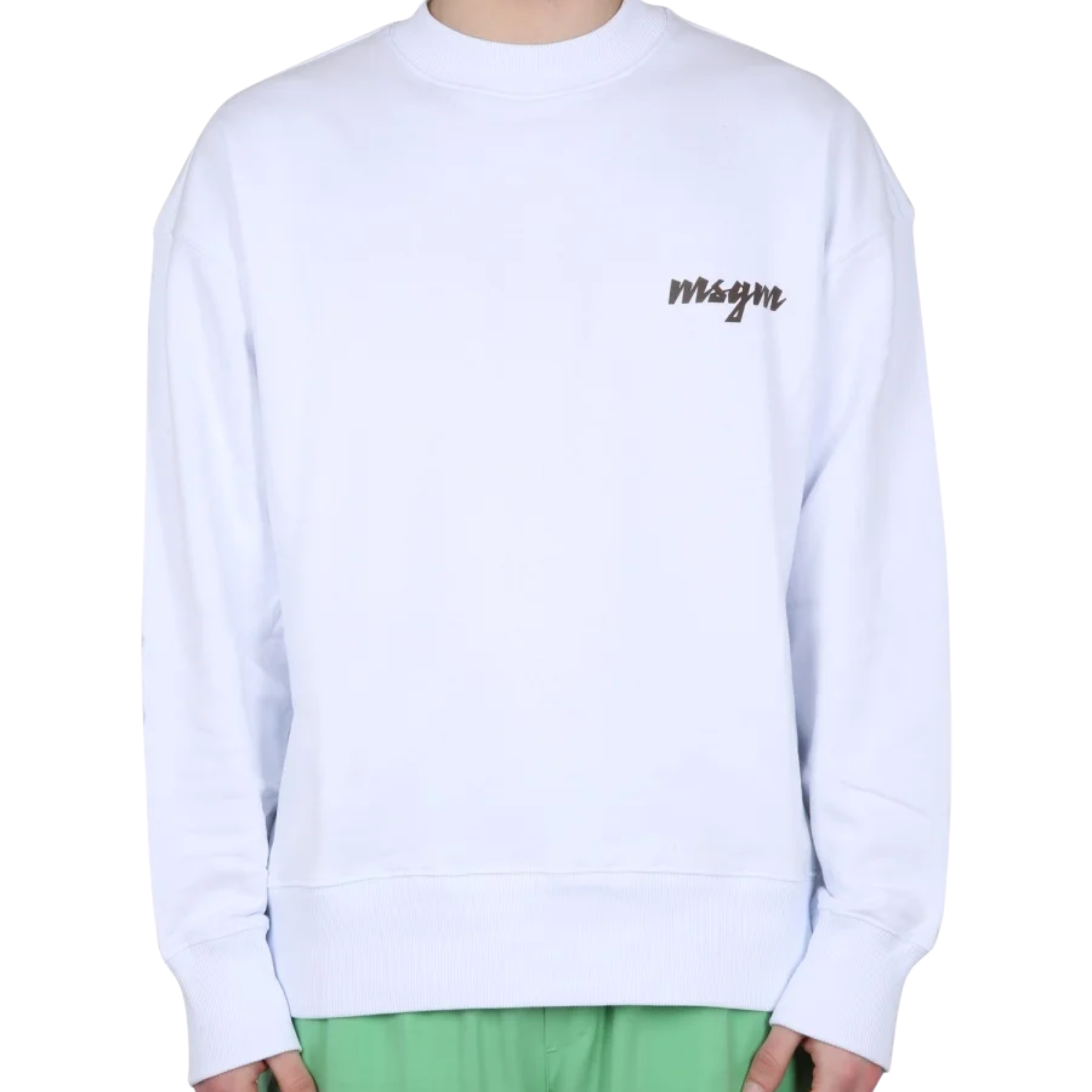 Msgm Sweater Logo Black-White