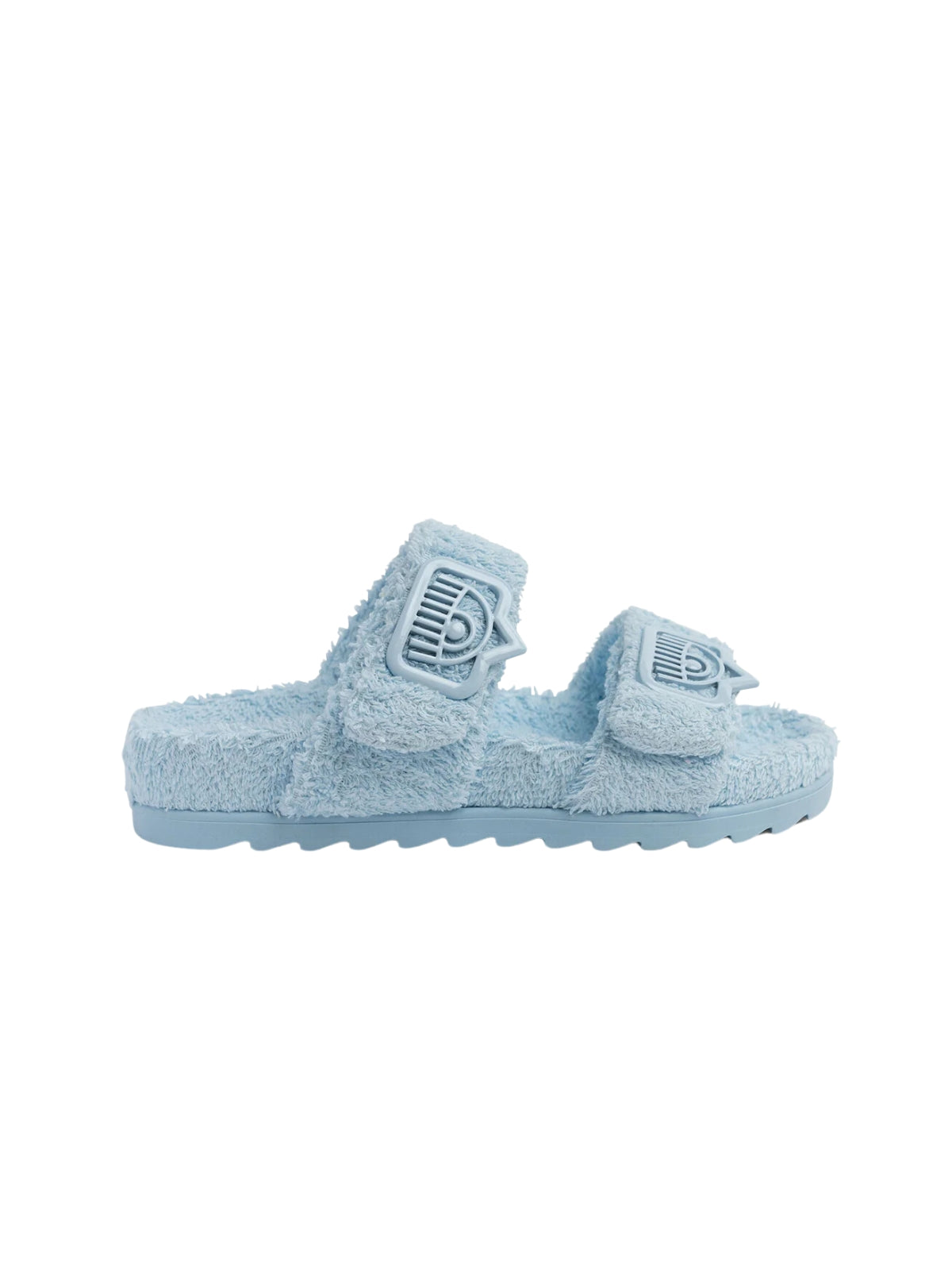 Chiara Ferragni Slides Eyelike Buckle Sponge Light Blue