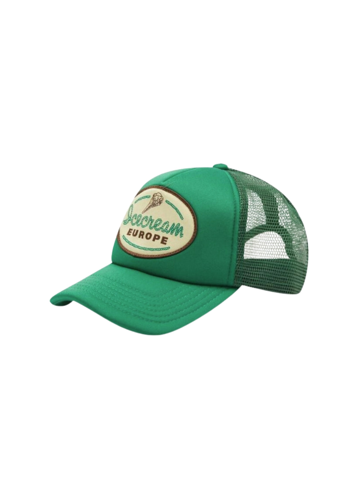 Ice-Cream Cap Woven Patch Trucker Green