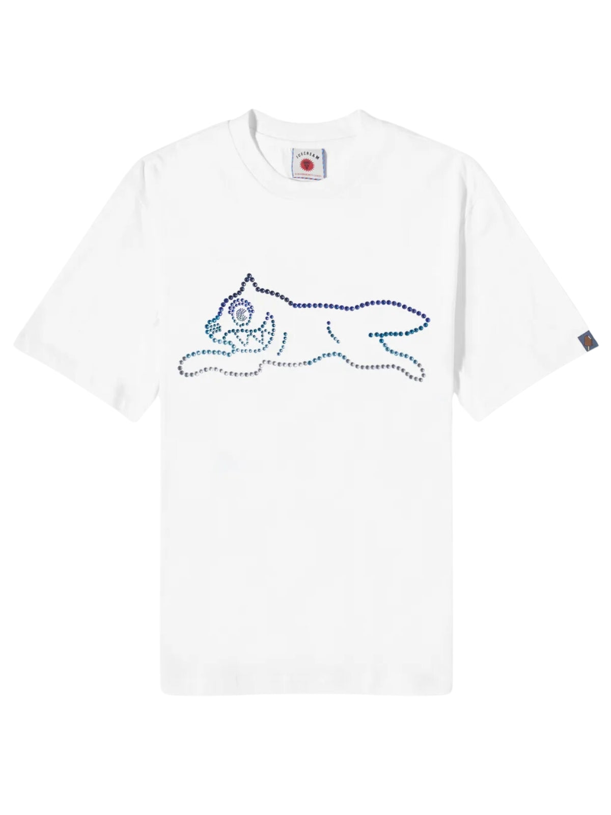 Ice-Cream T-Shirt Crystal Running Dog White