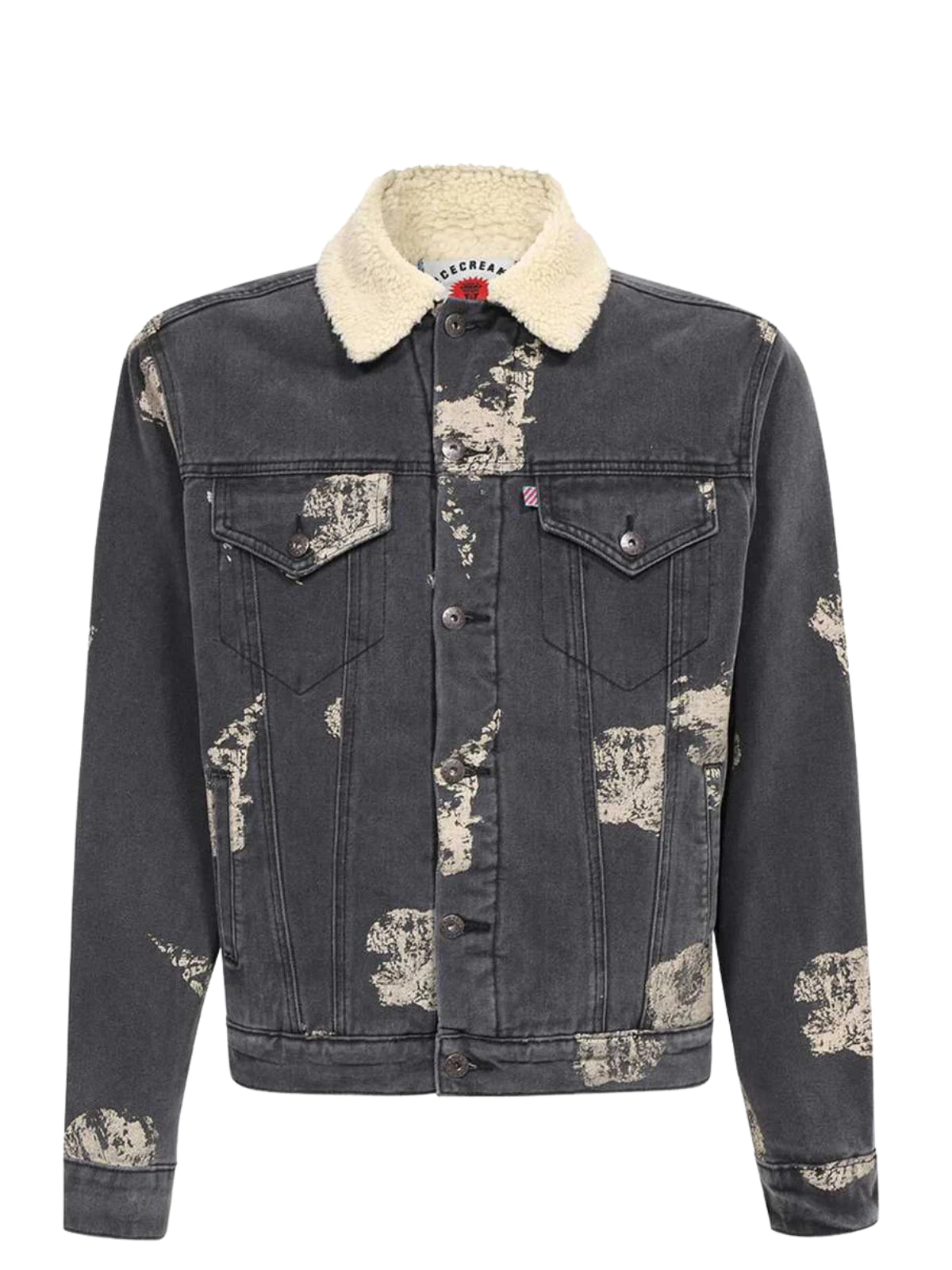 Ice-Cream Jacket Sherpa Collar Denim Grey