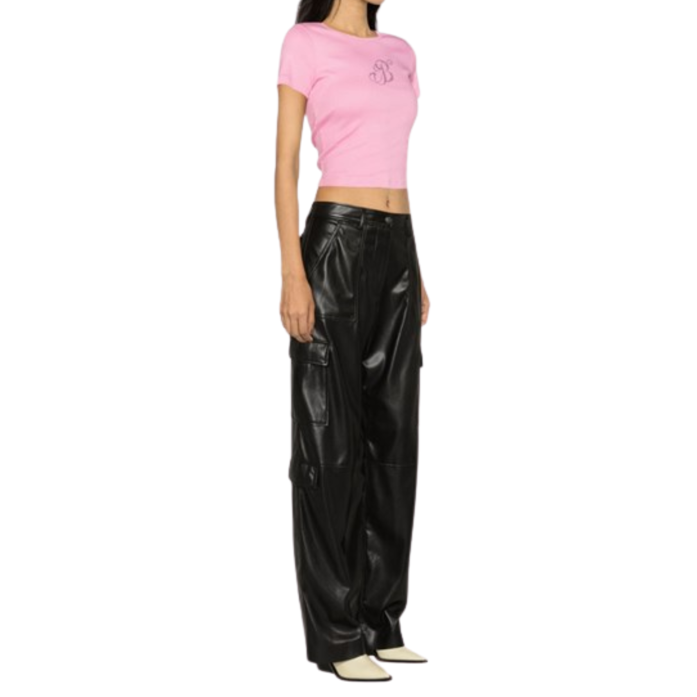 Msgm Pants Leather Black