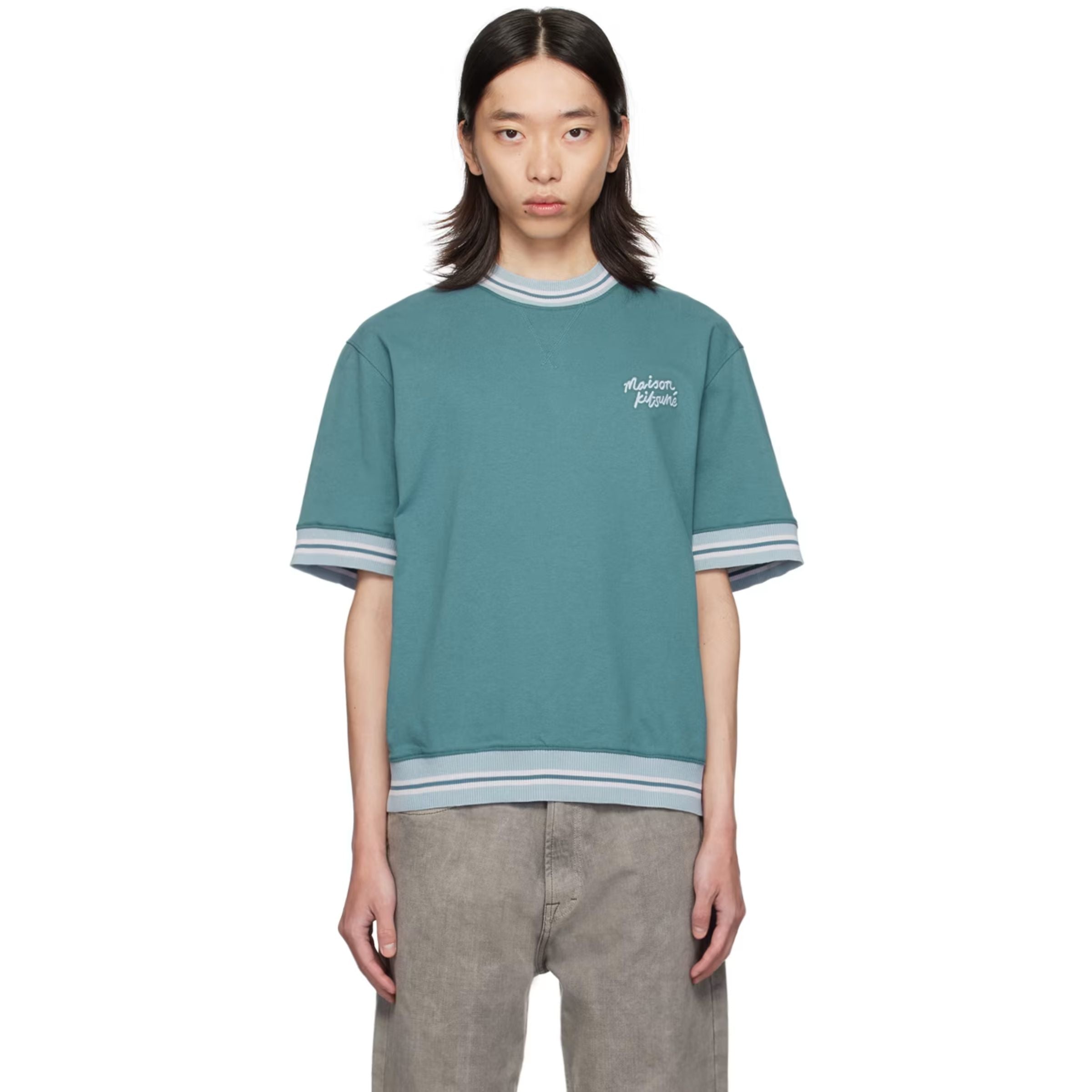 Maison Kitsune T-Shirt Oversize Lake Blue