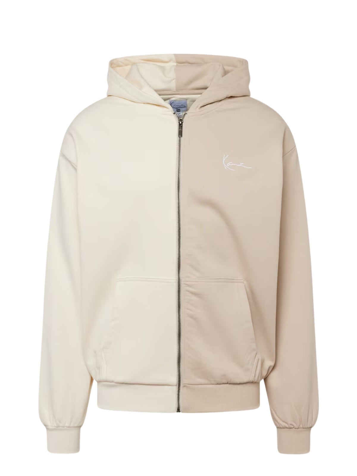 Karl Kani Jacket Split Colour Hoodie Cream-Beige