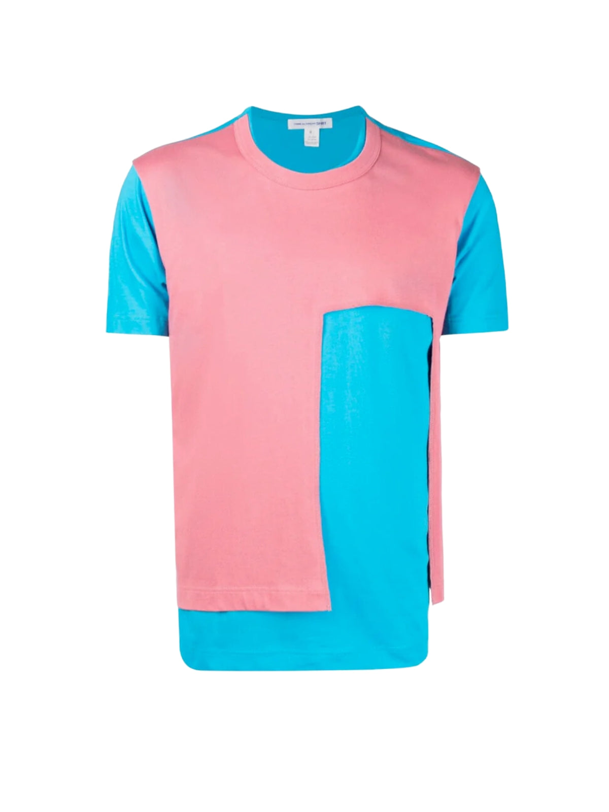 Comme Des Garcons T-Shirt Cut Out Panelled Pink-Blue