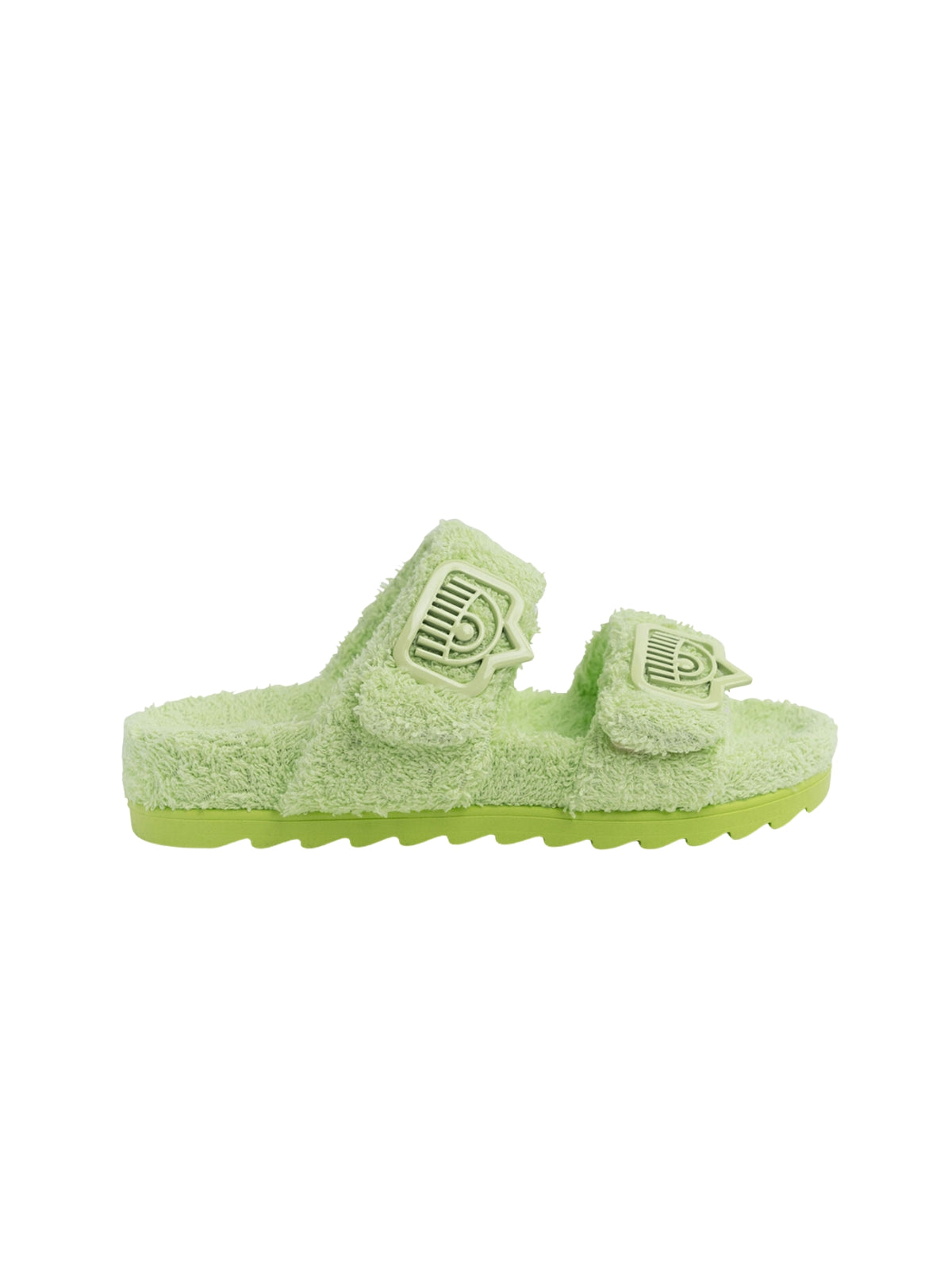 Chiara Ferragni Slides Eyelike Buckle Sponge Light Green