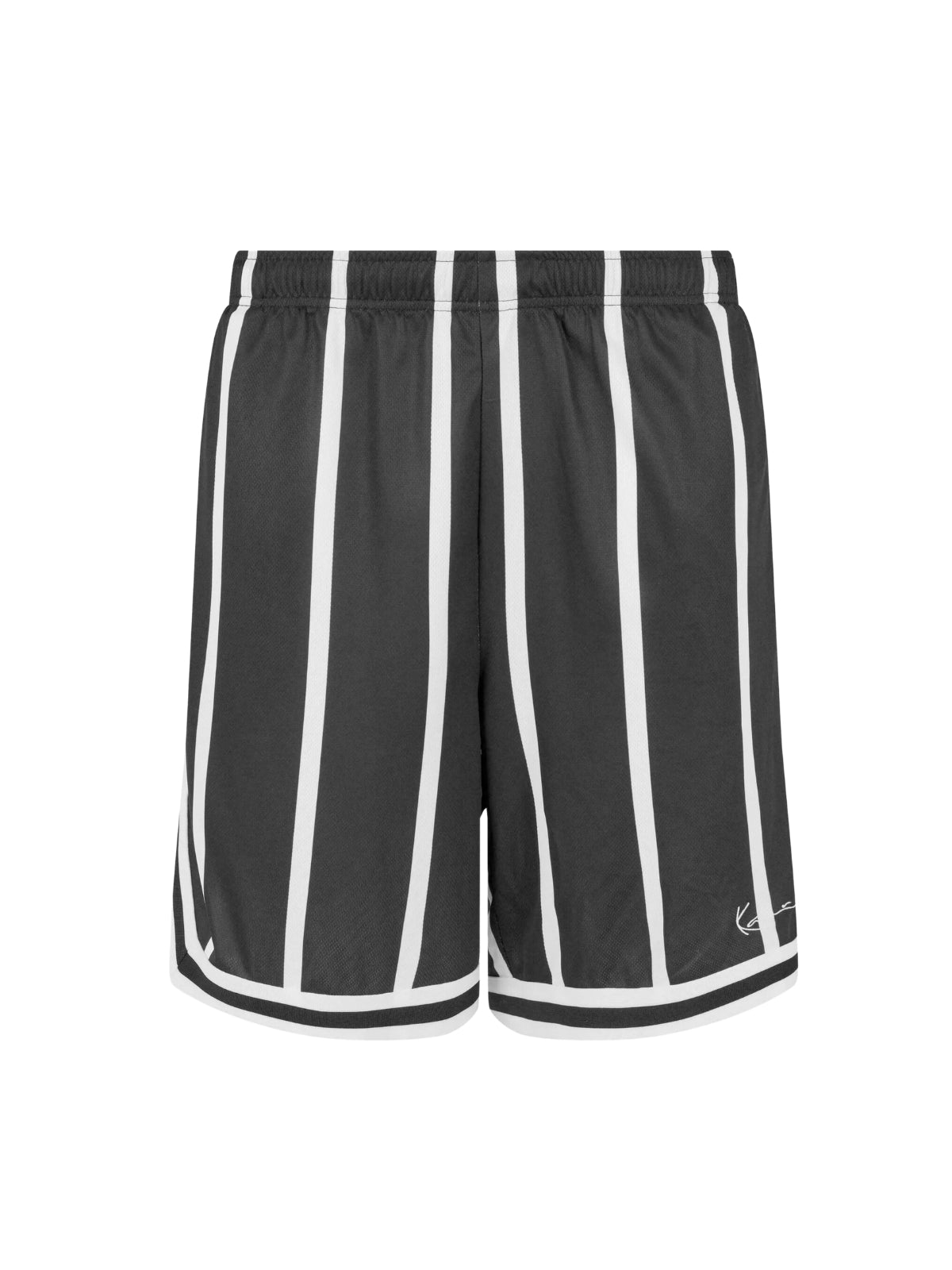 Karl Kani Shorts Striped Mesh Black-White