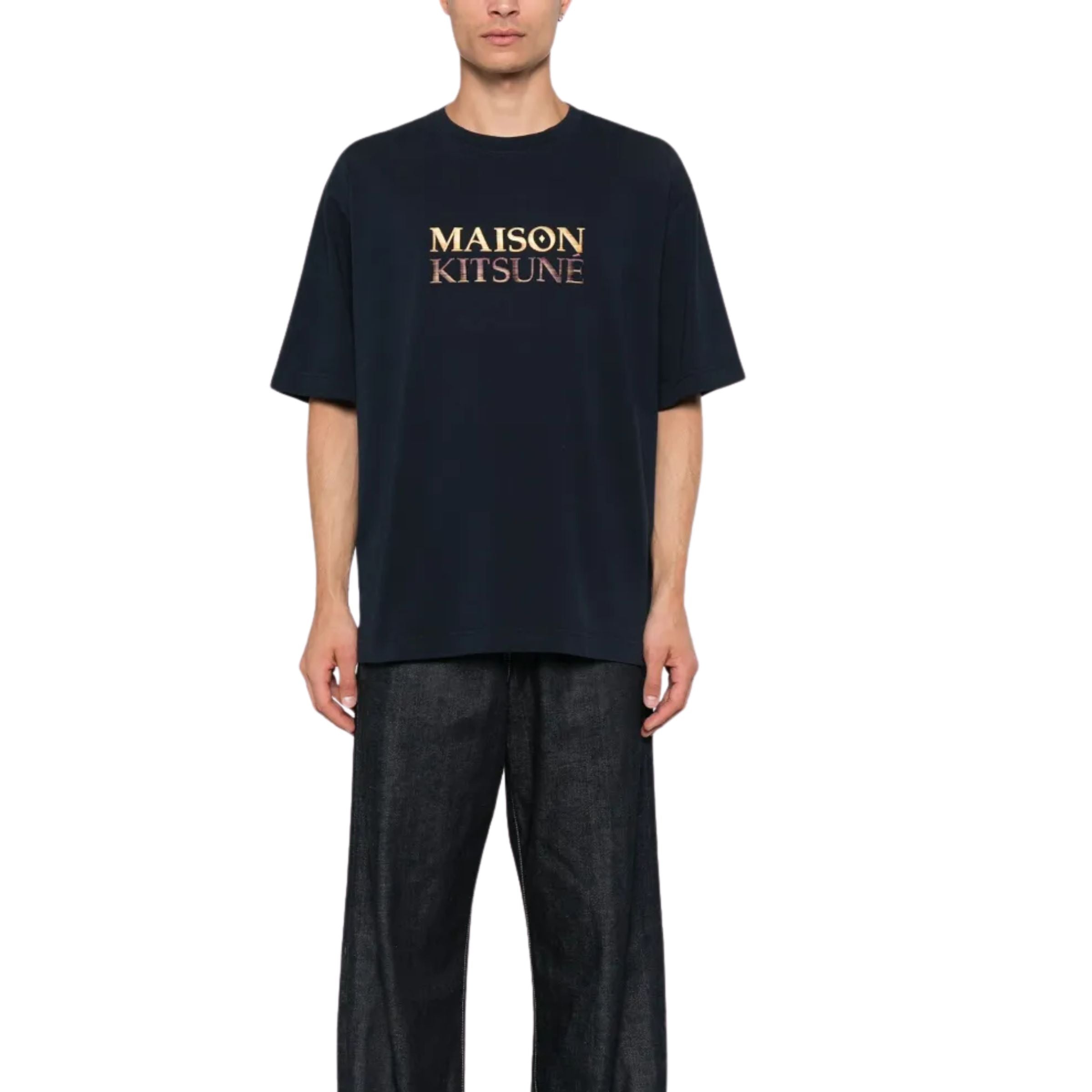Maison Kitsune T-Shirt Gradient Logo Navy