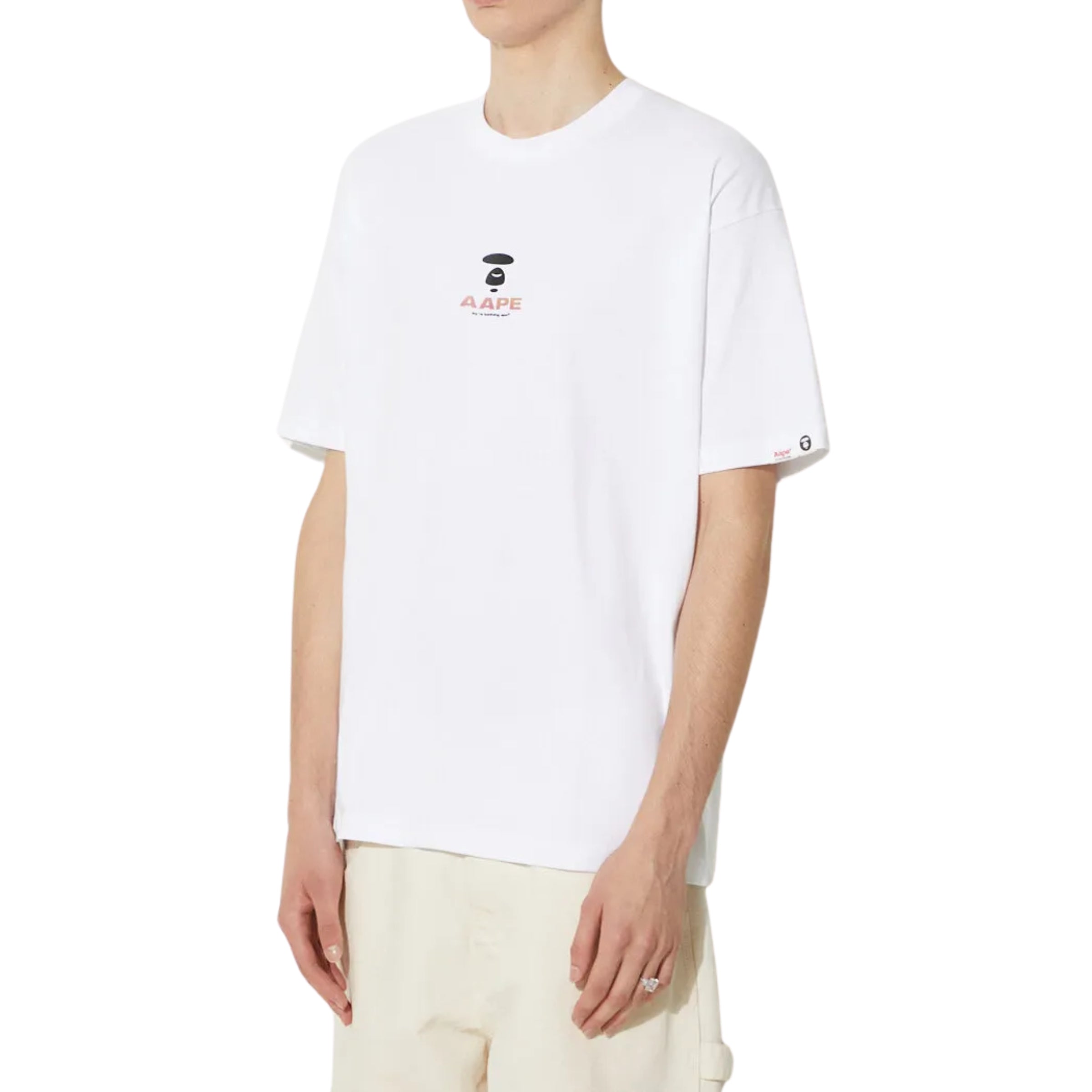 Aape T-Shirt Moon Face Logo White