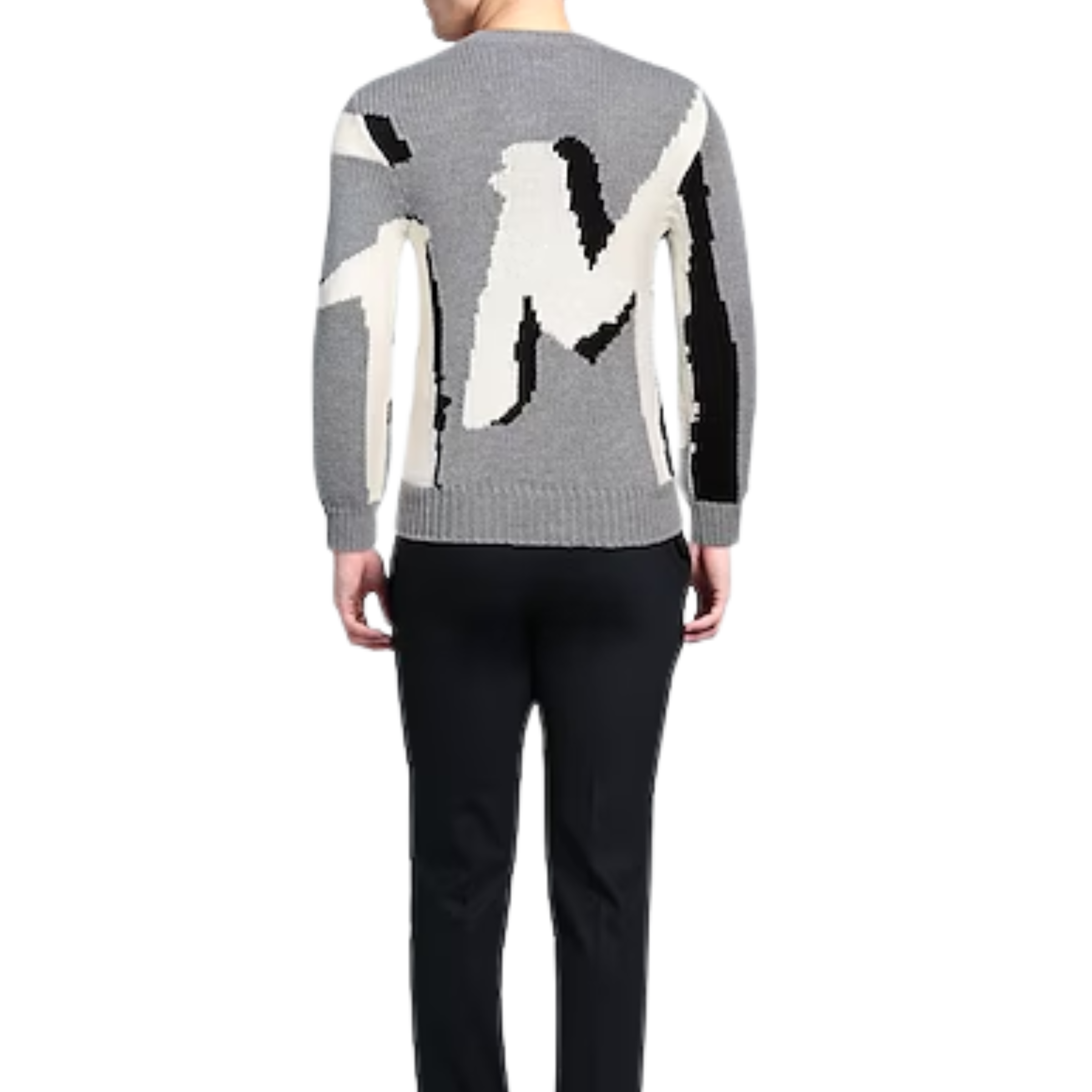 Msgm Sweater Slim Logo Grey