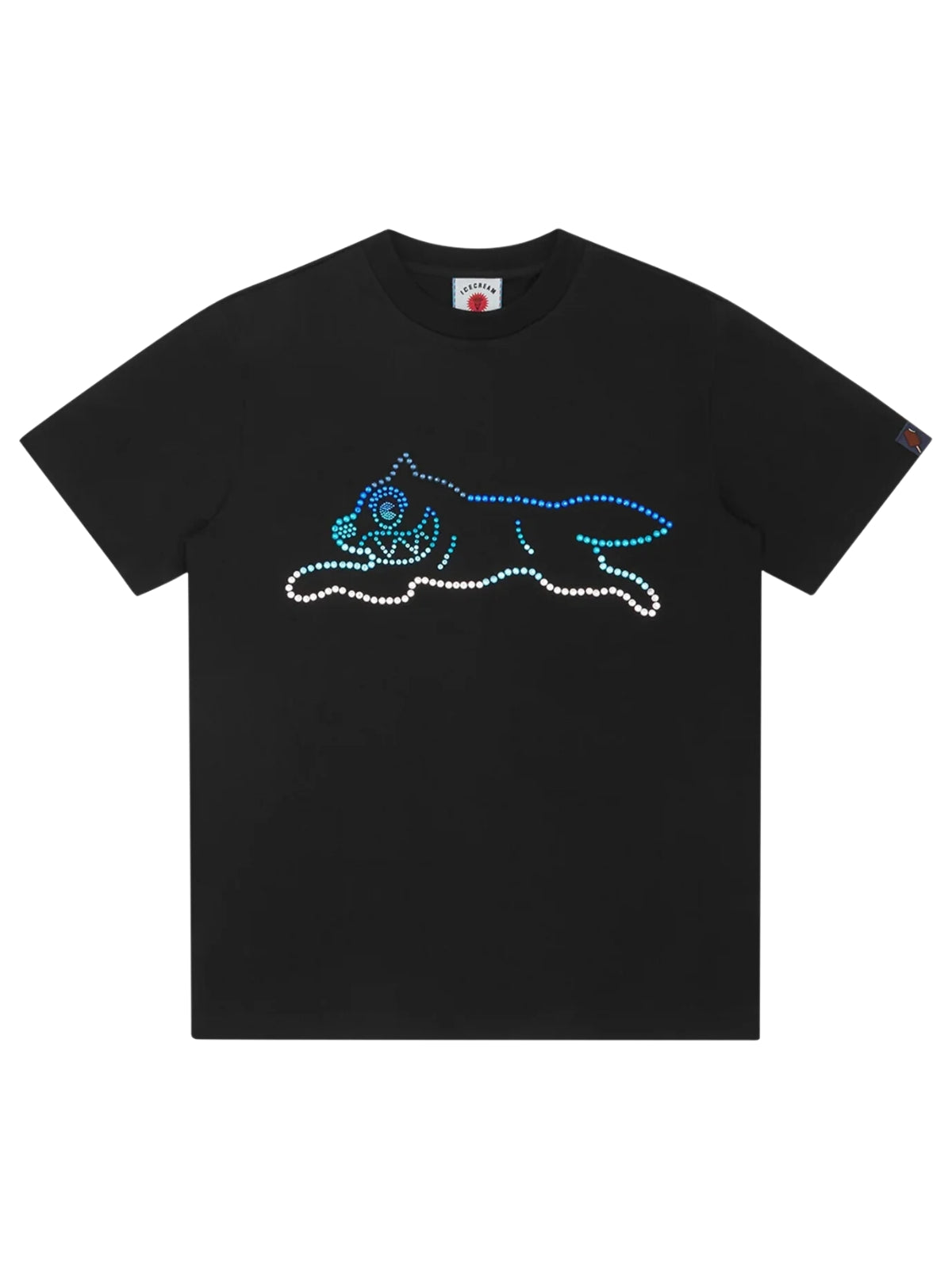 Ice-Cream T-Shirt Crystal Running Dog Black