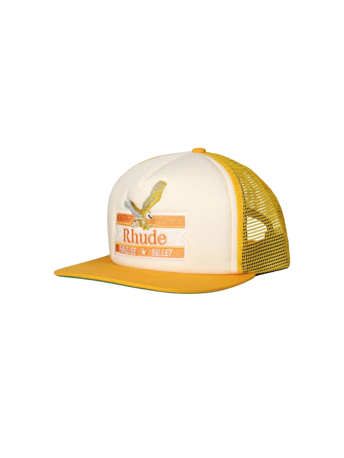 Rhude Cap Paradise Valley Twill Trucker Yellow-White