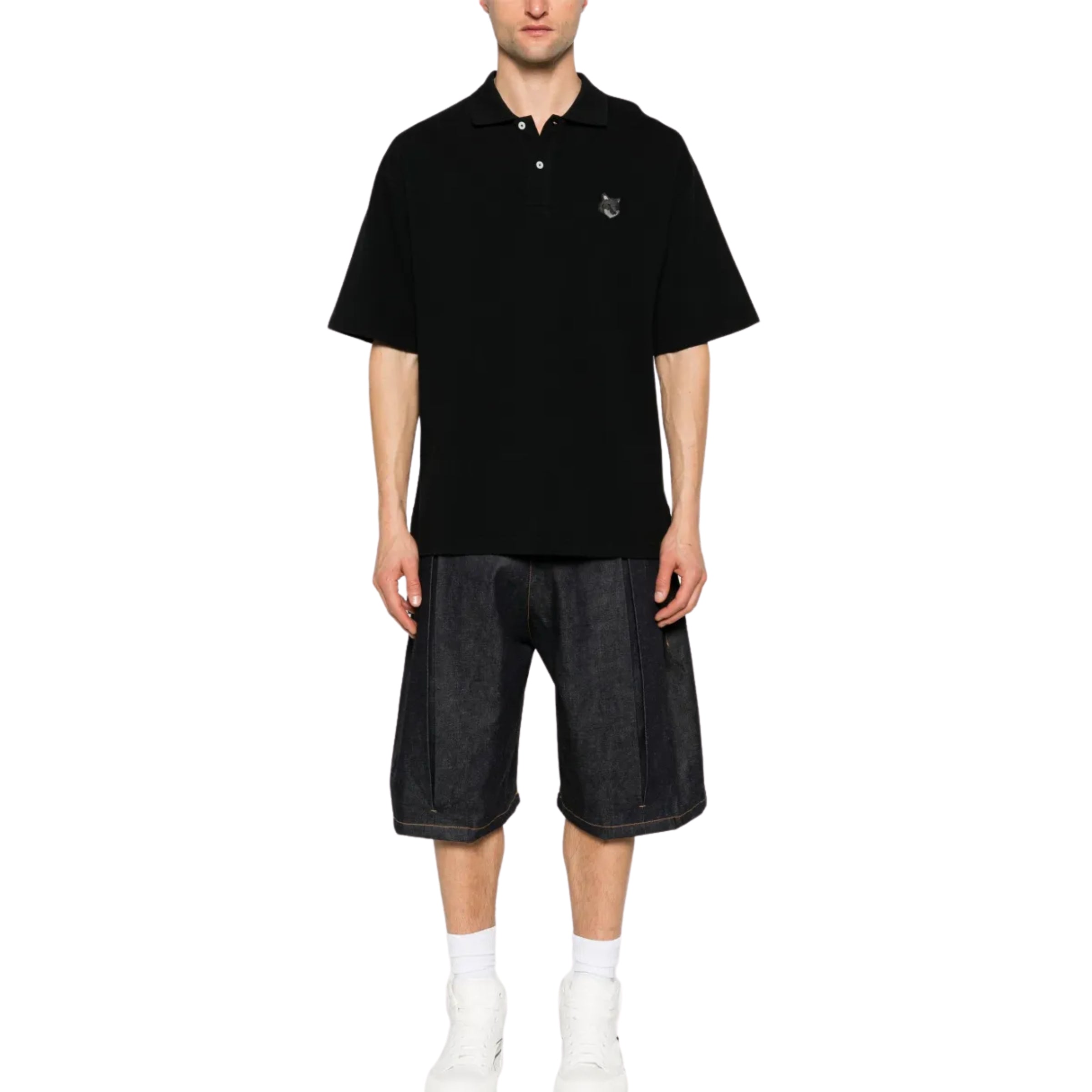 Maison Kitsune Golfer Bold Fox Head Black
