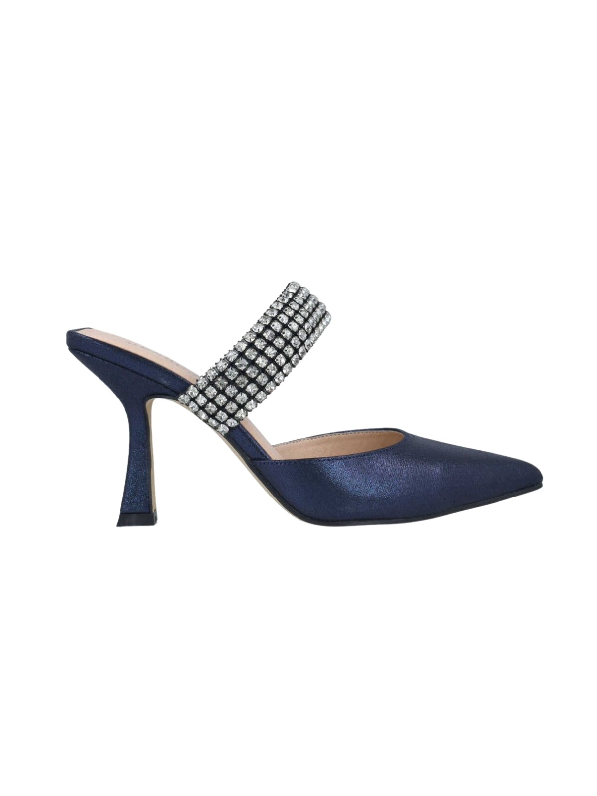 Menbur Heels Bedazzled Strap Navy